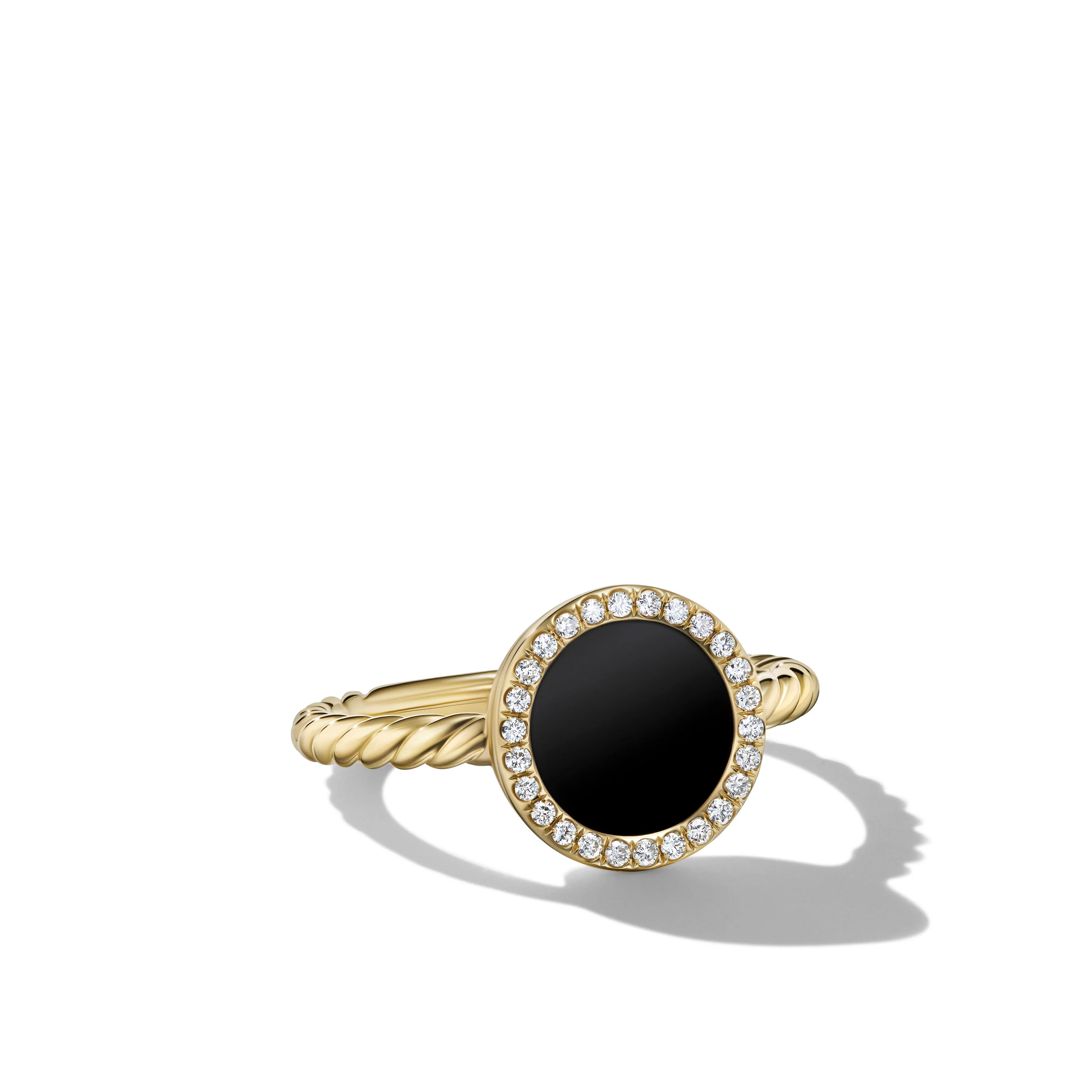 David Yurman Petite Elements® In 18k Yellow Gold With Black Onyx And Diamonds, 11.3mm