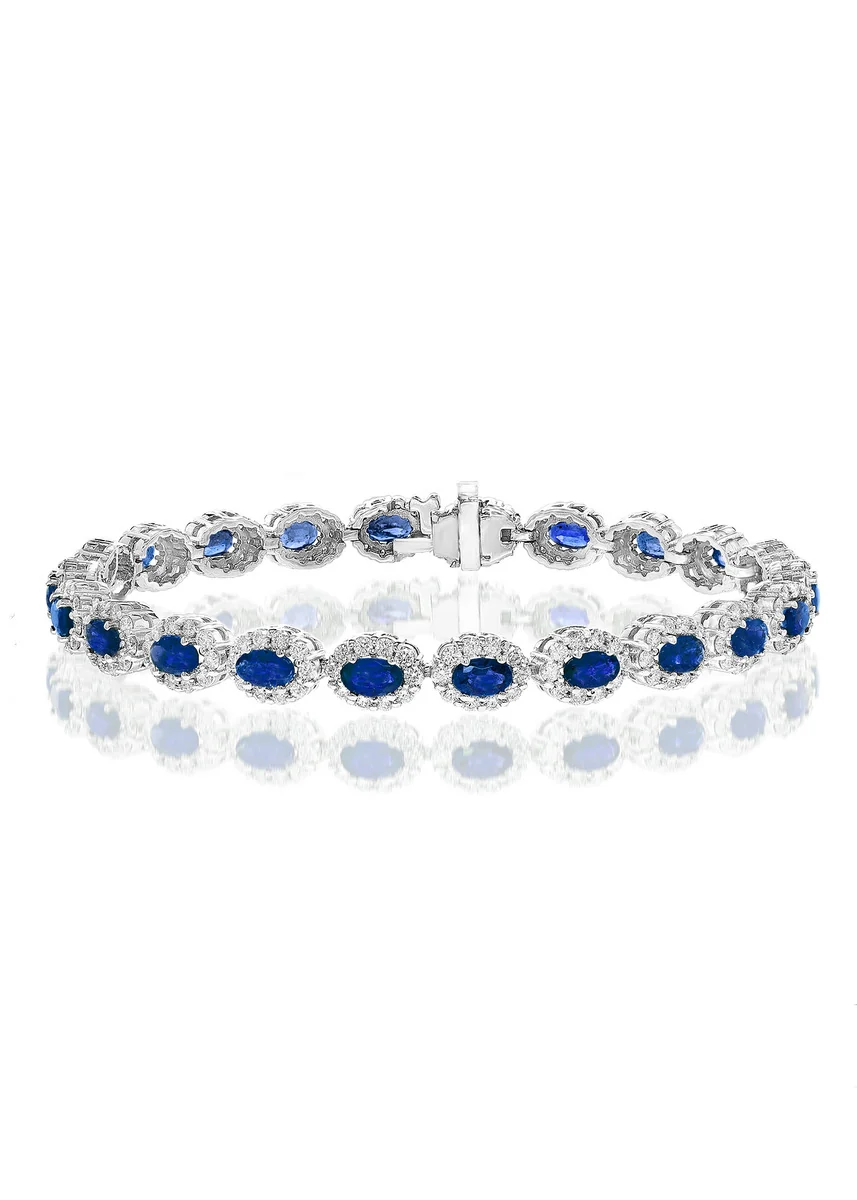 Brown & Co. 18k White Gold Sapphire & Diamond Bracelet