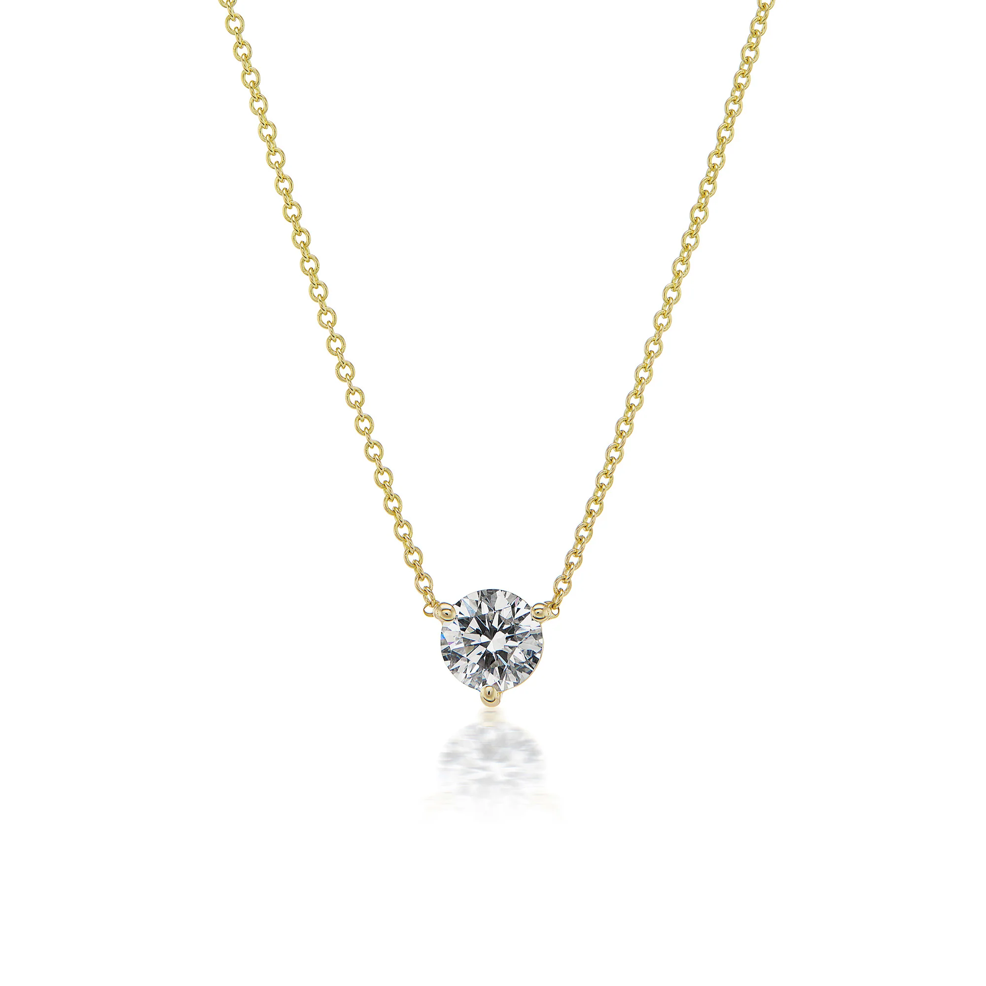18k Yellow Gold 0.70ct Diamond Pendant Necklace