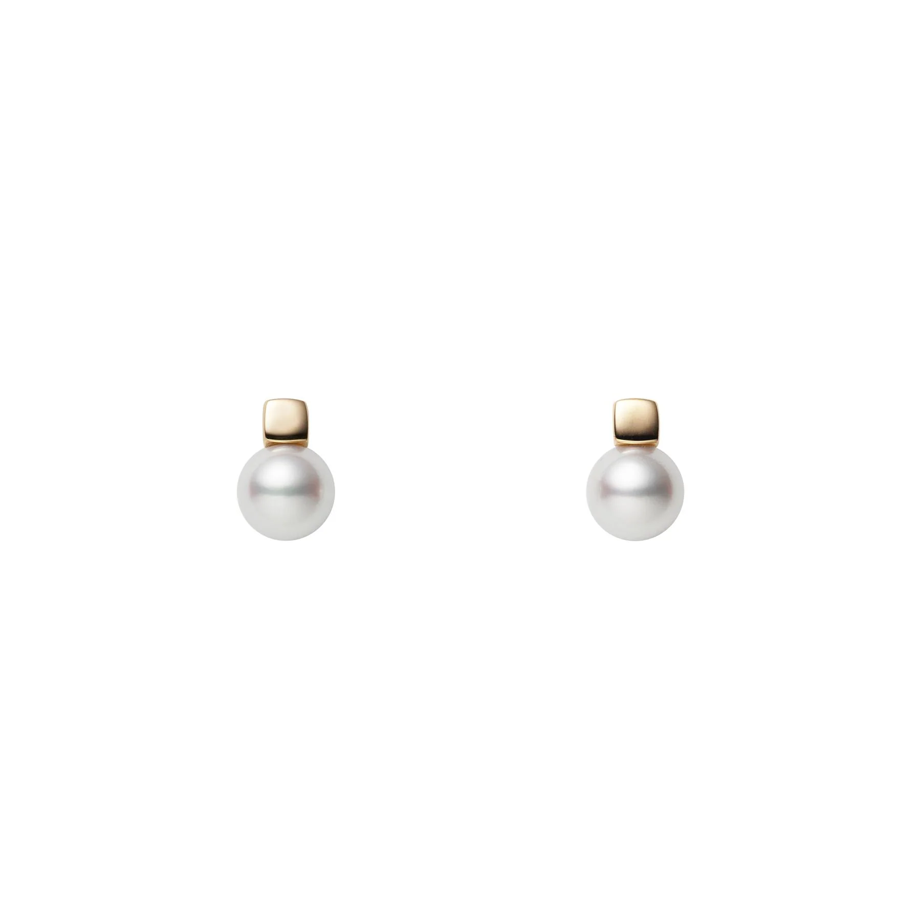 Mikimoto 18k Yellow Gold Akoyawhite Pearl Earrings