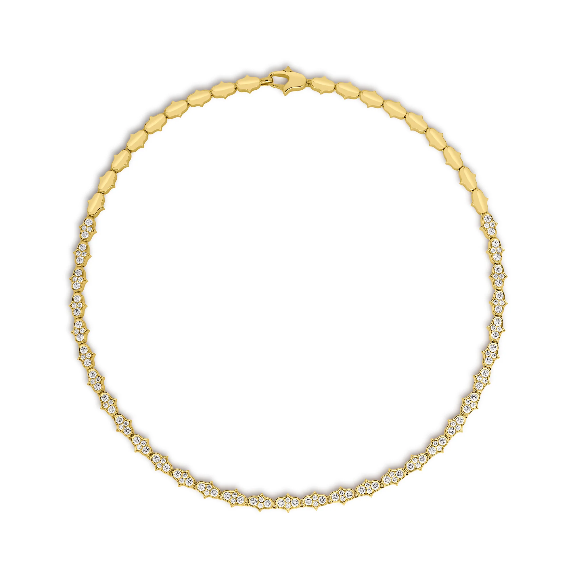 18k Yellow Gold Cobra Diamond Necklace