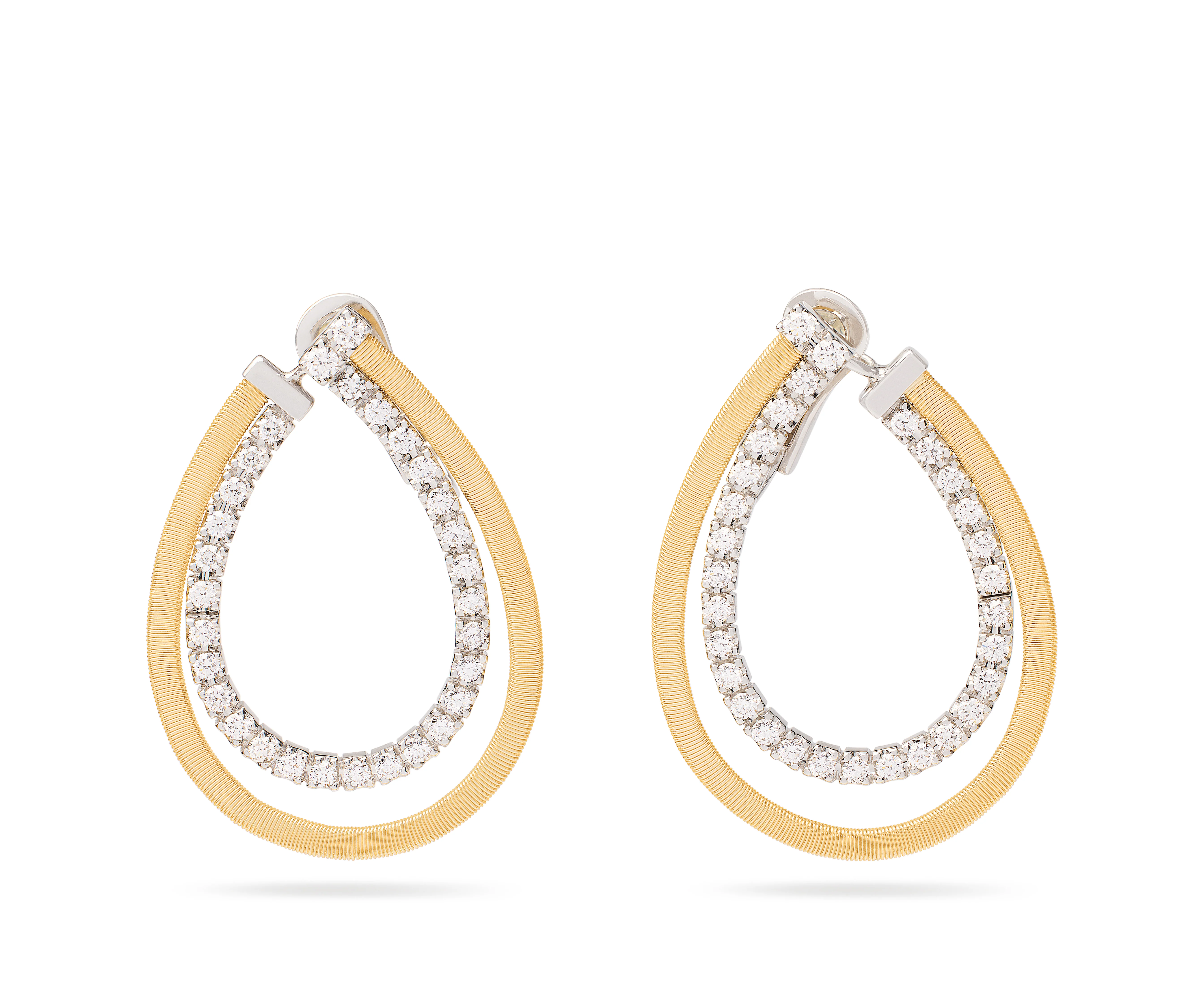 Marco Bicego 18k White & Yellow Gold Masai Diamond Earrings