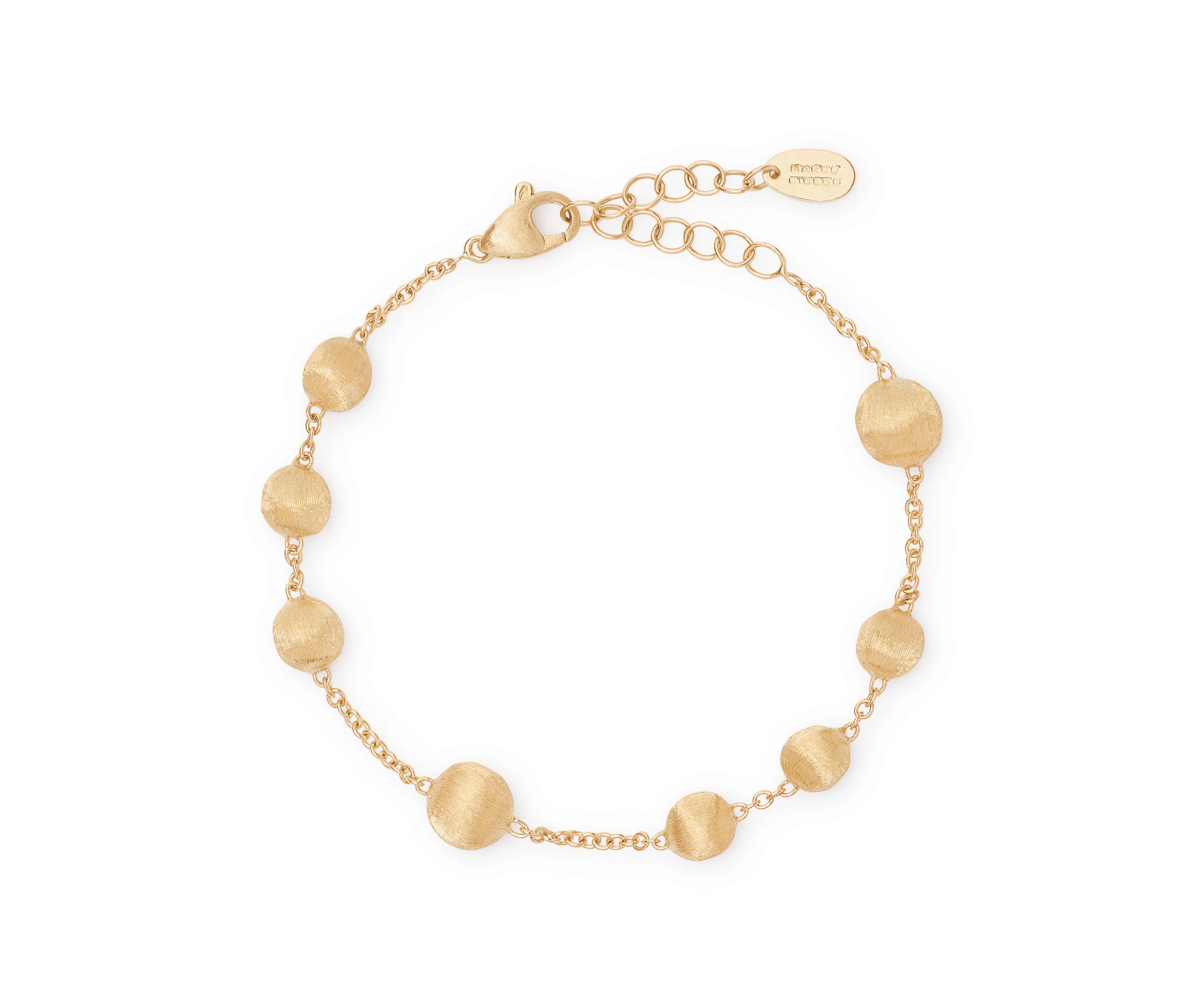 18k Yellow Gold Africa Beaded Station Bracelet