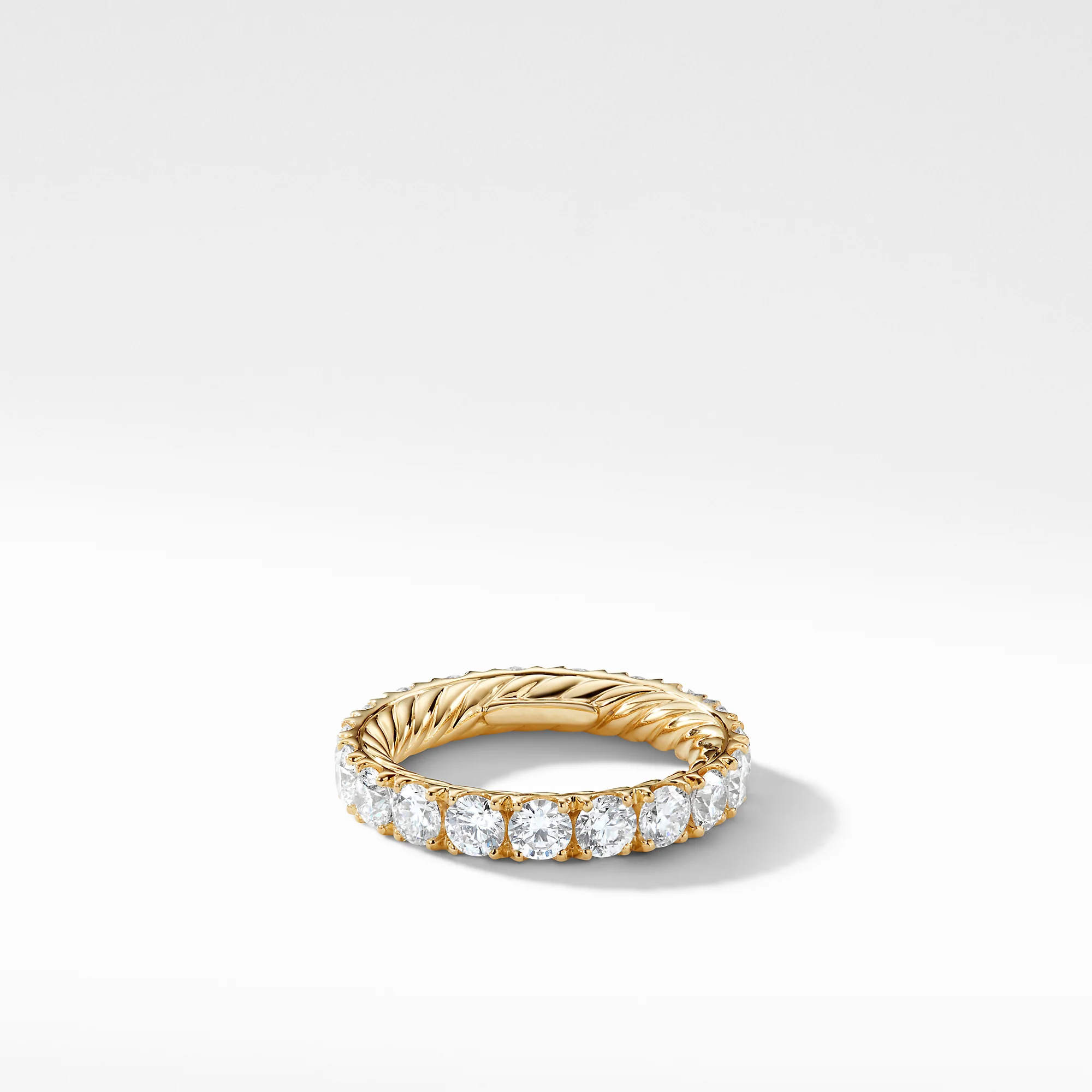 David Yurman Eden Band Ring In 18k Yellow Gold With Diamonds, 3.6mm