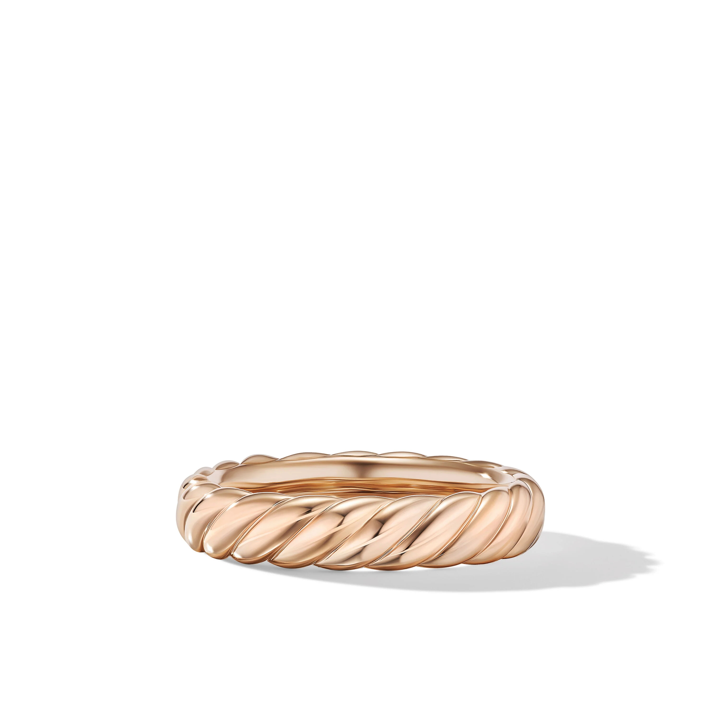 David Yurman Sculpted Cable Band Ring In 18k Rose Gold, 4.6mm