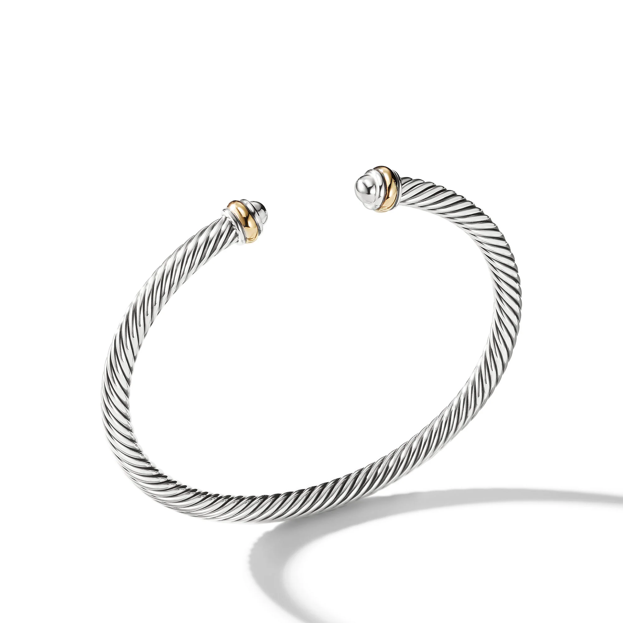 David Yurman Classic Cable Bracelet In Sterling Silver With 18k Yellow Gold, 4mm