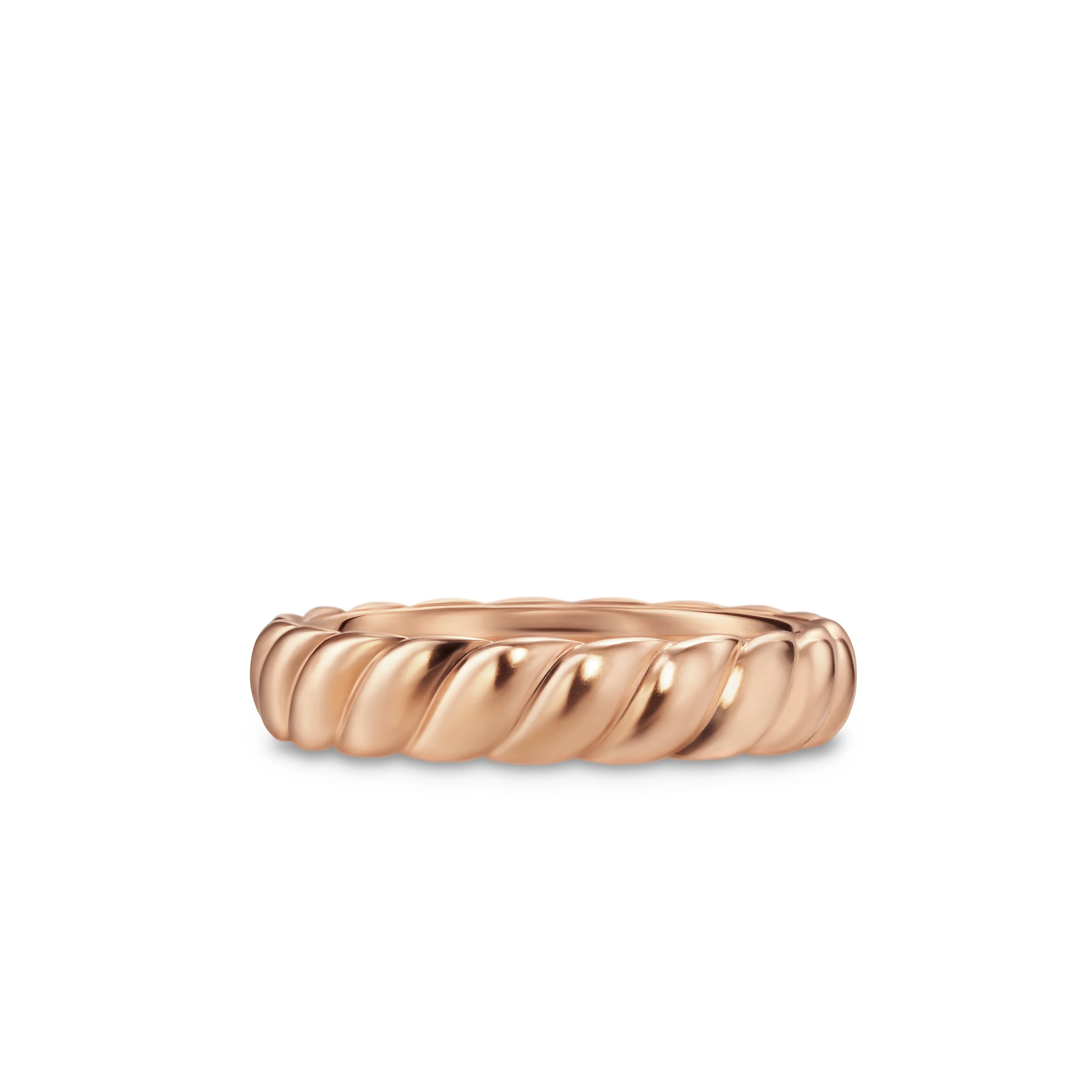 David Yurman Sculpted Cable Band Ring In 18k Rose Gold, 5mm