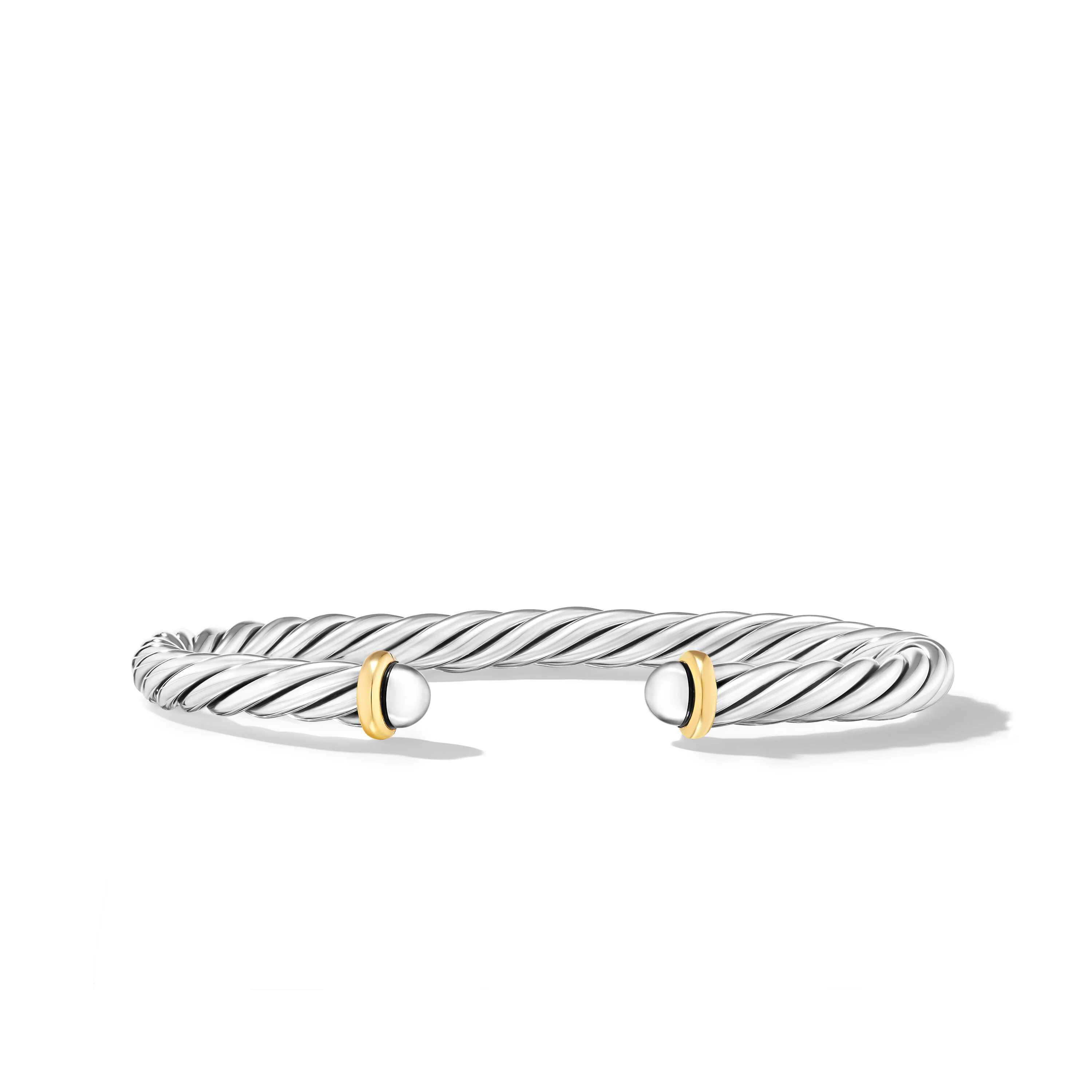 David Yurman Cable Cuff Bracelet In Sterling Silver With 14k Yellow Gold, 6mm