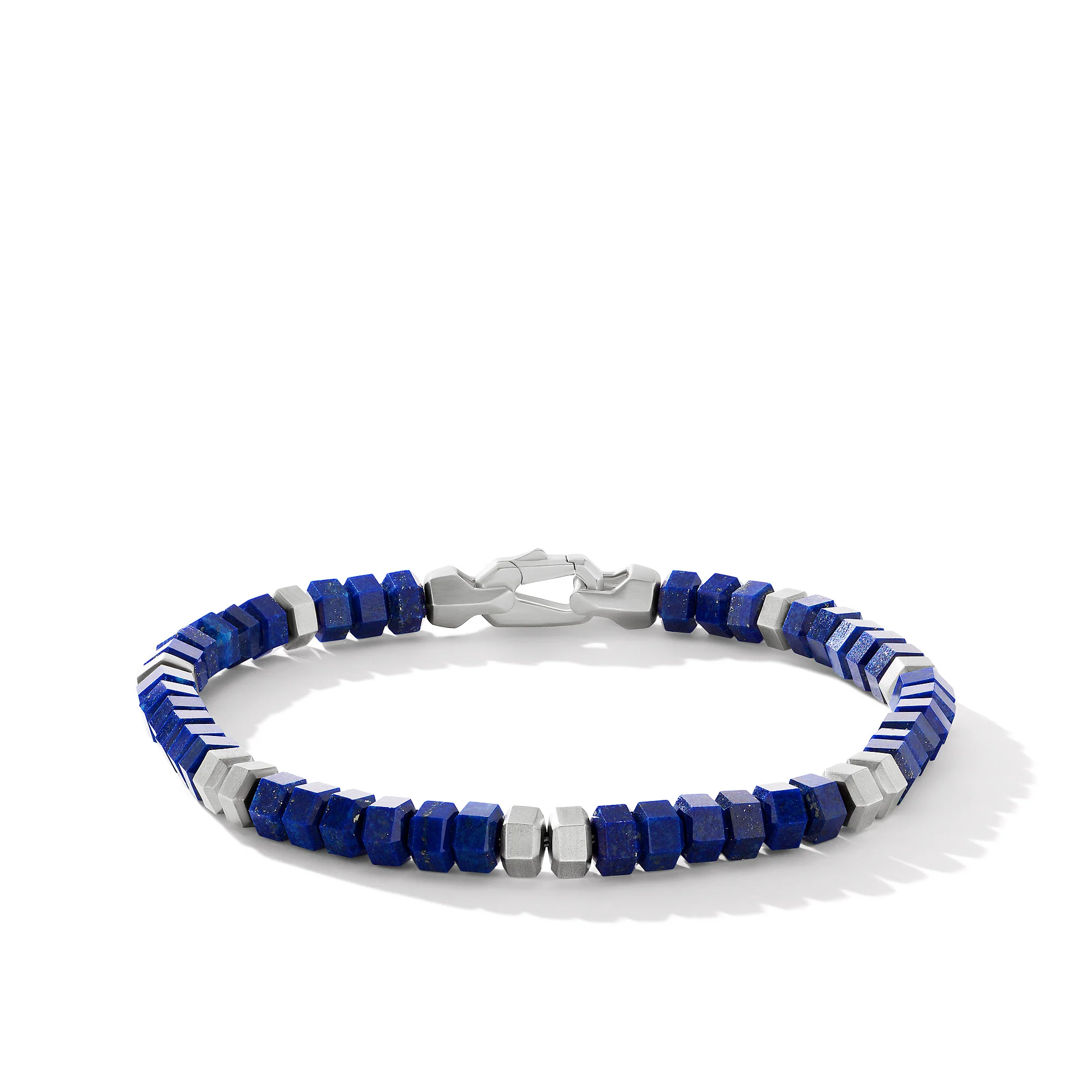 David Yurman Hex Bead Bracelet In Sterling Silver With Lapis, 6mm