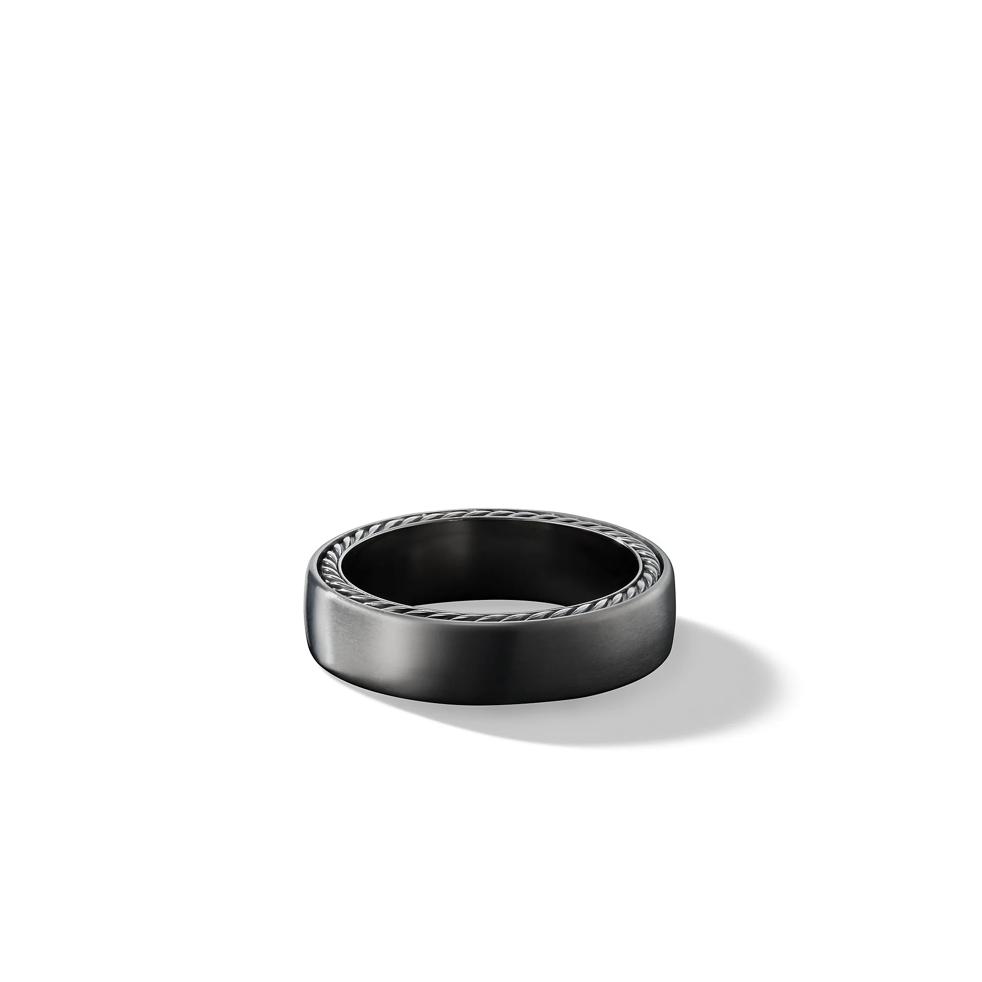 David Yurman Streamline® Band Ring In Grey Titanium, 6mm