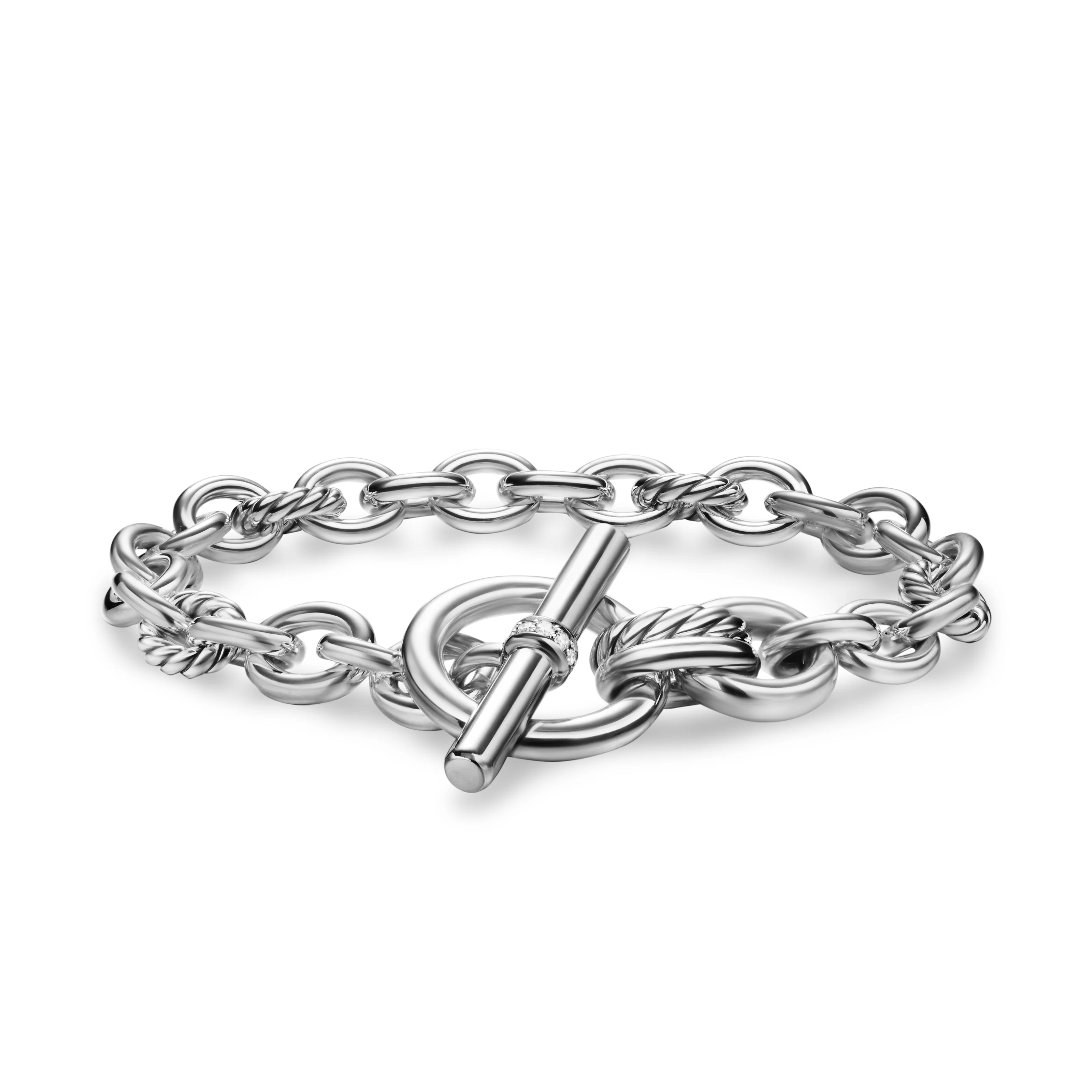 David Yurman Mercer® Toggle Chain Bracelet In Sterling Silver With Diamonds, 8mm