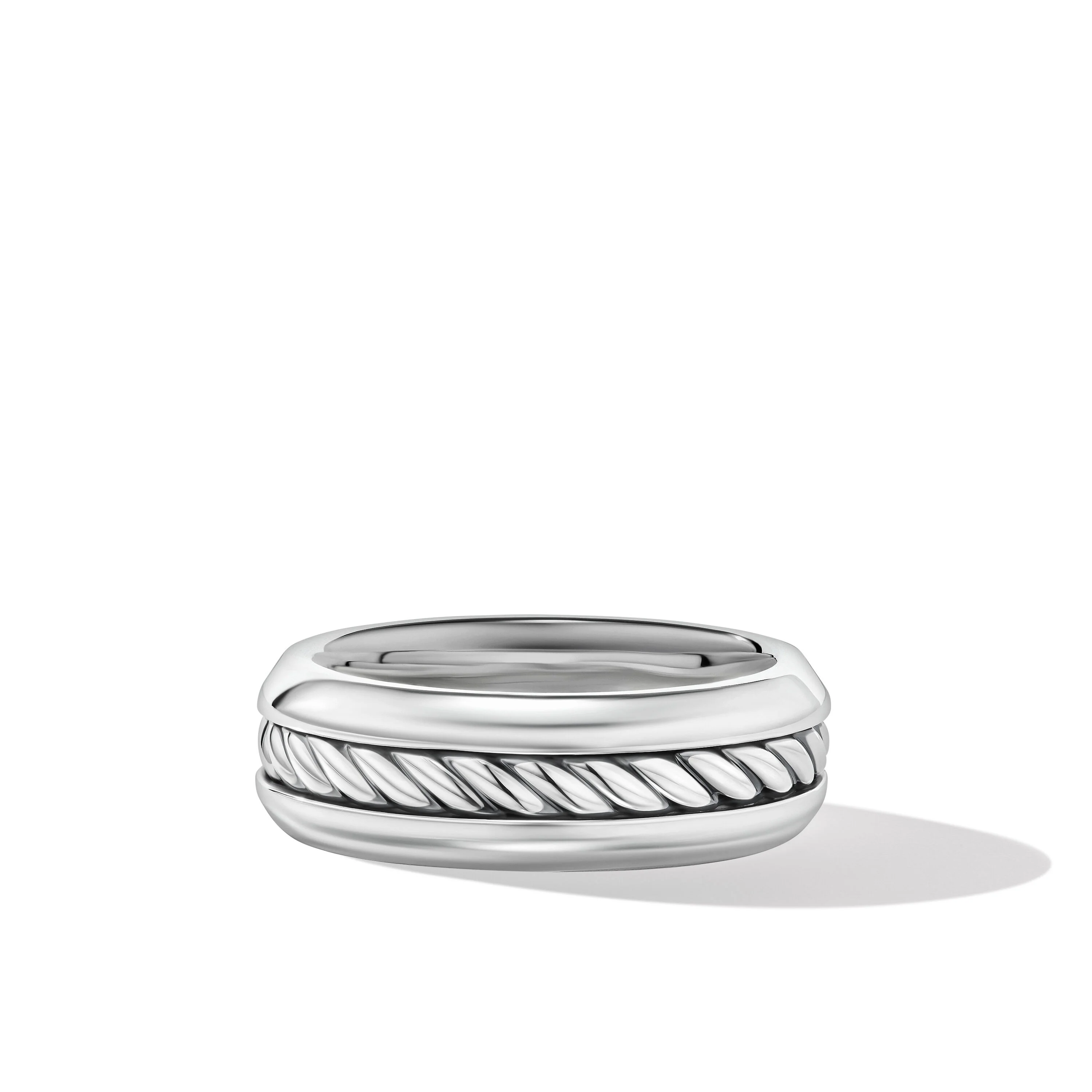 David Yurman Cable Inset Band Ring In Sterling Silver, 8mm