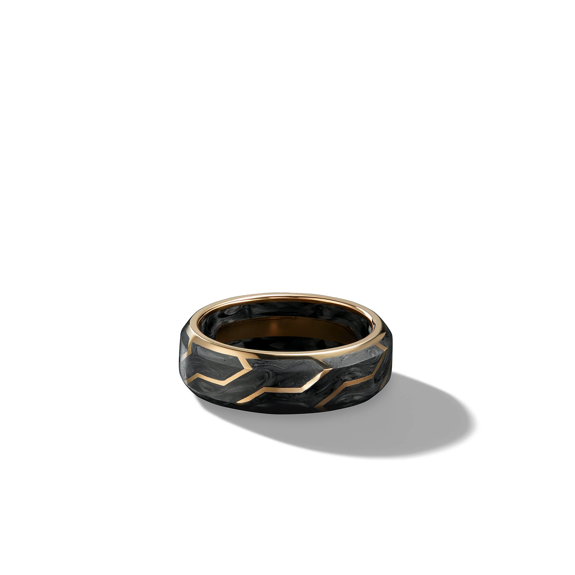 David Yurman Forged Carbon Band Ring In 18k Yellow Gold, 8.5mm