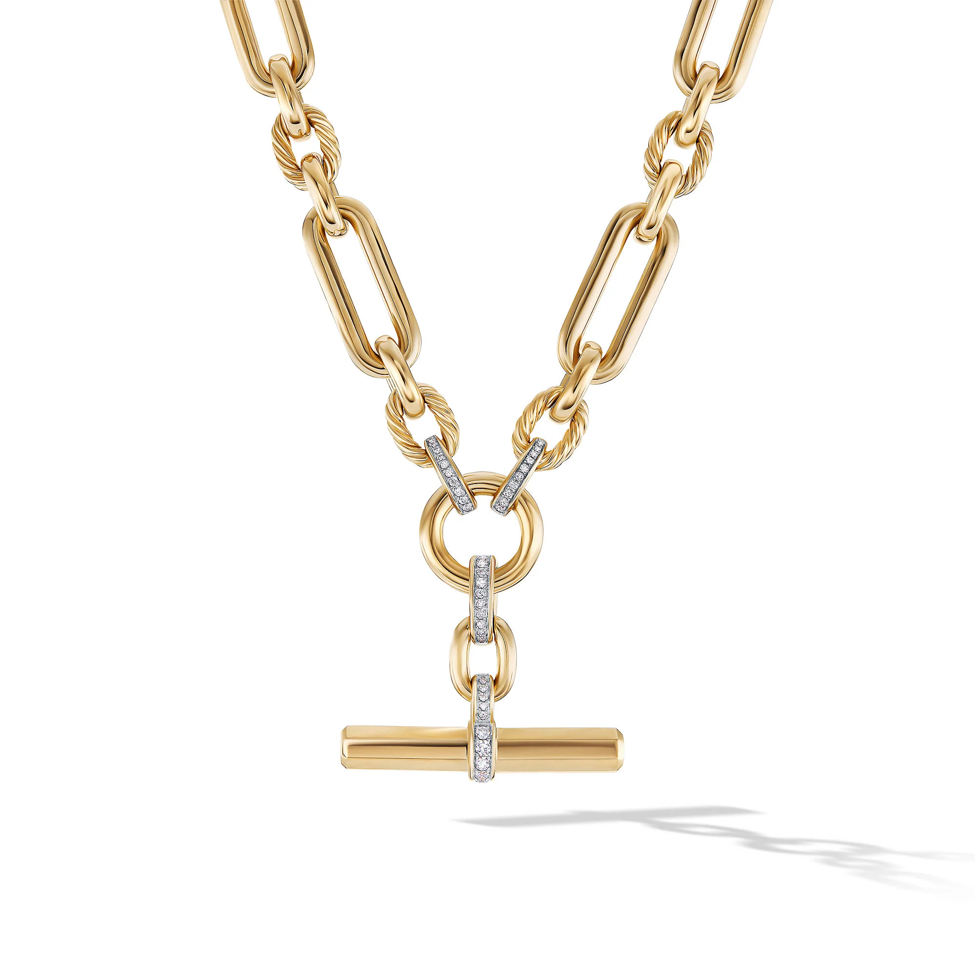 David Yurman Lexington Chain Necklace In 18k Yellow Gold With Diamonds, 9.8mm