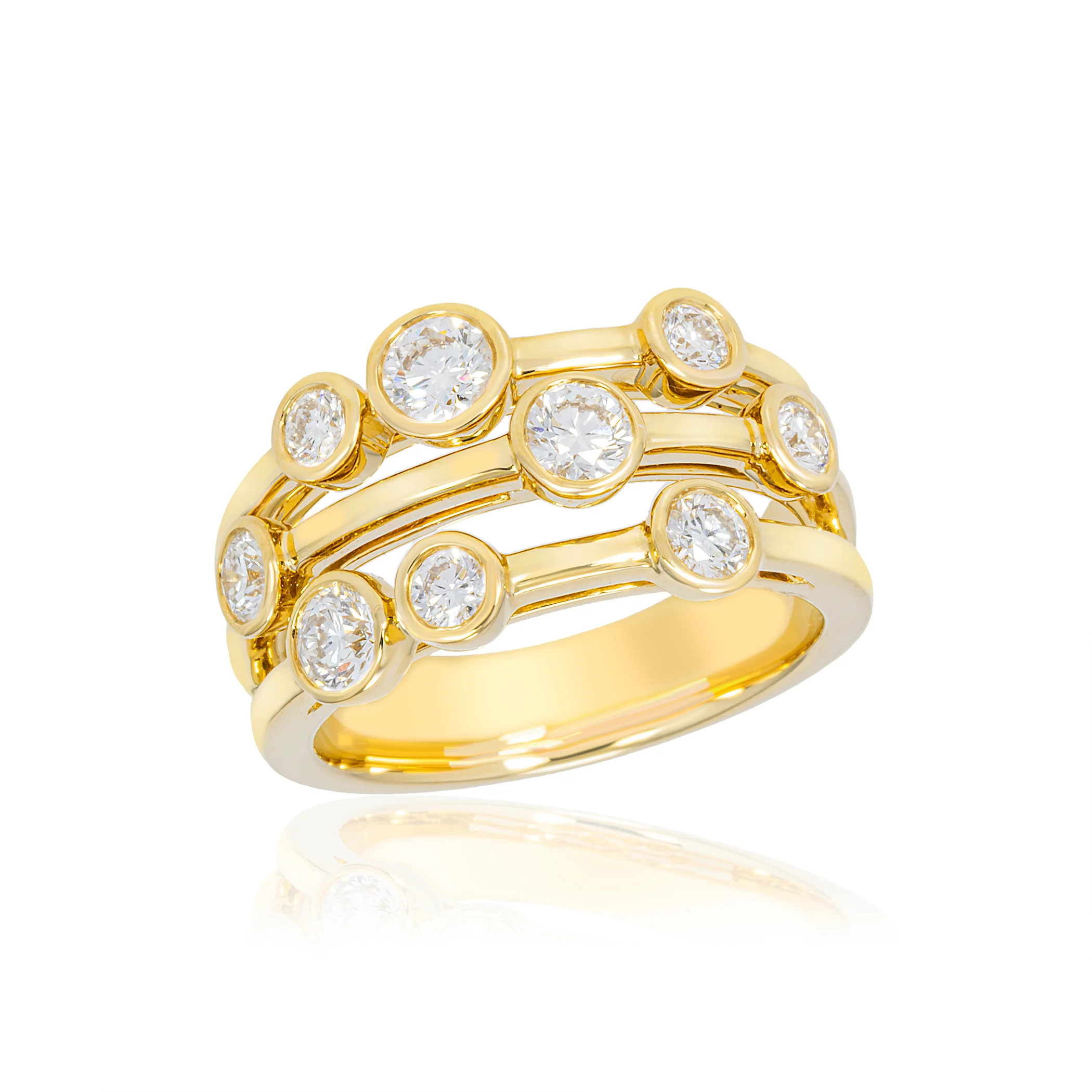 Bezel Set Round Diamond Ring, 1.04ctw - Image 3