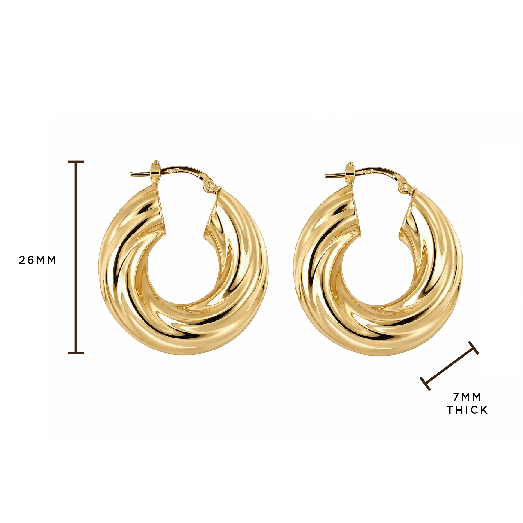 Brown & Co. 14k Yellow Gold Double Wrapped Hoop Earrings - Image 2