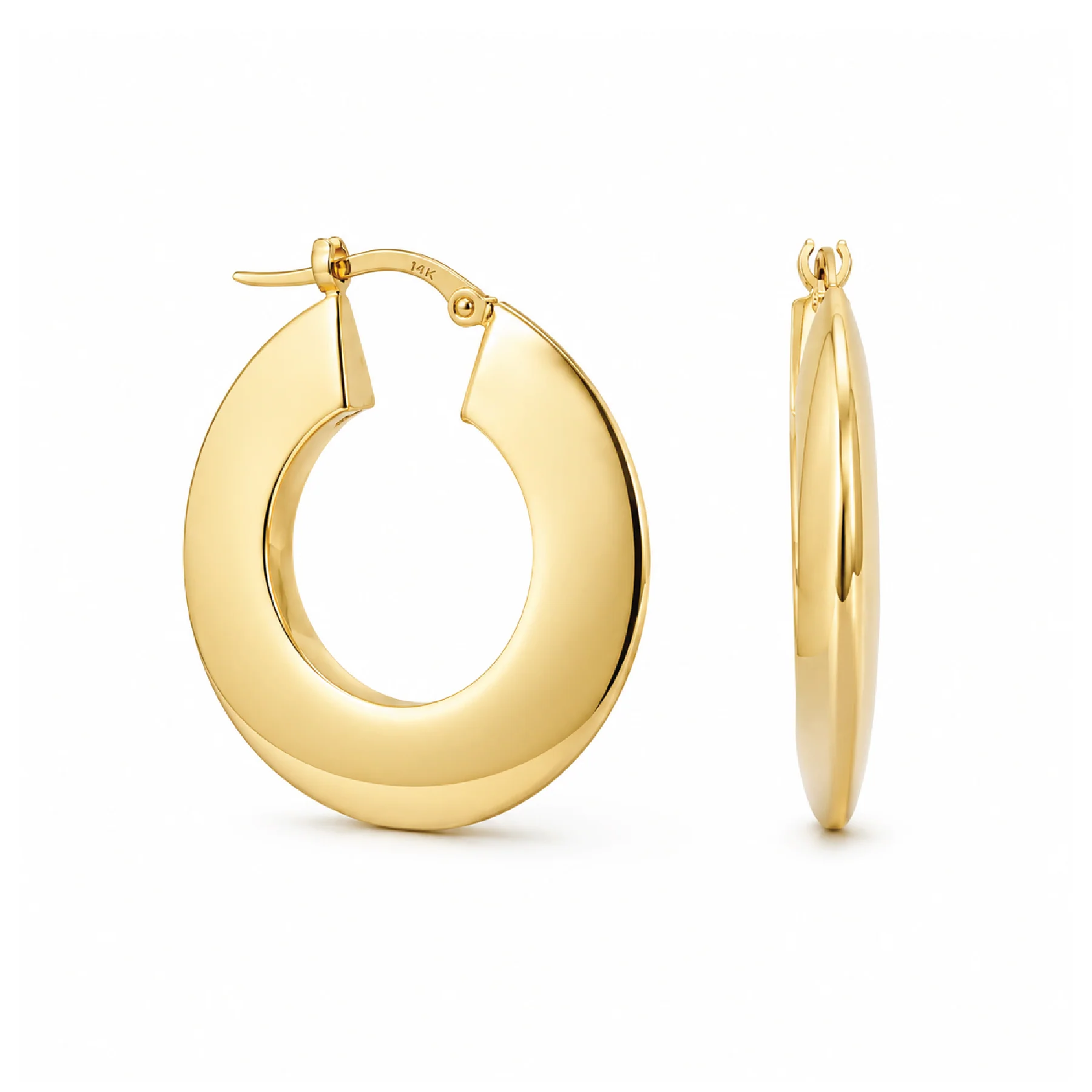 Brown & Co. 14k Yellow Gold Flat Disc Hoop Earrings