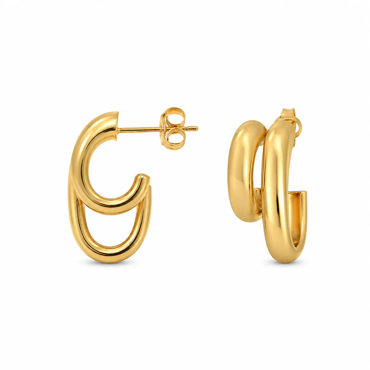 Brown & Co. 14K Yellow Gold Small Double Hoop Earrings