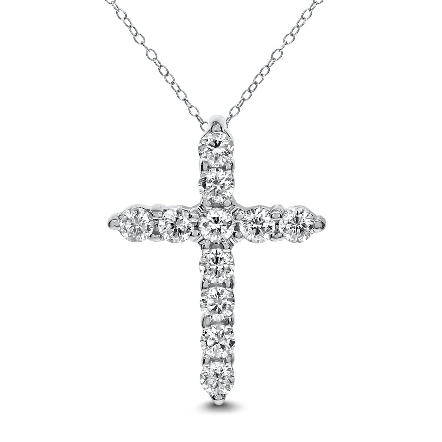 Brown & Co. 18k White Gold 0.75ct Diamond Cross Pendant Necklace