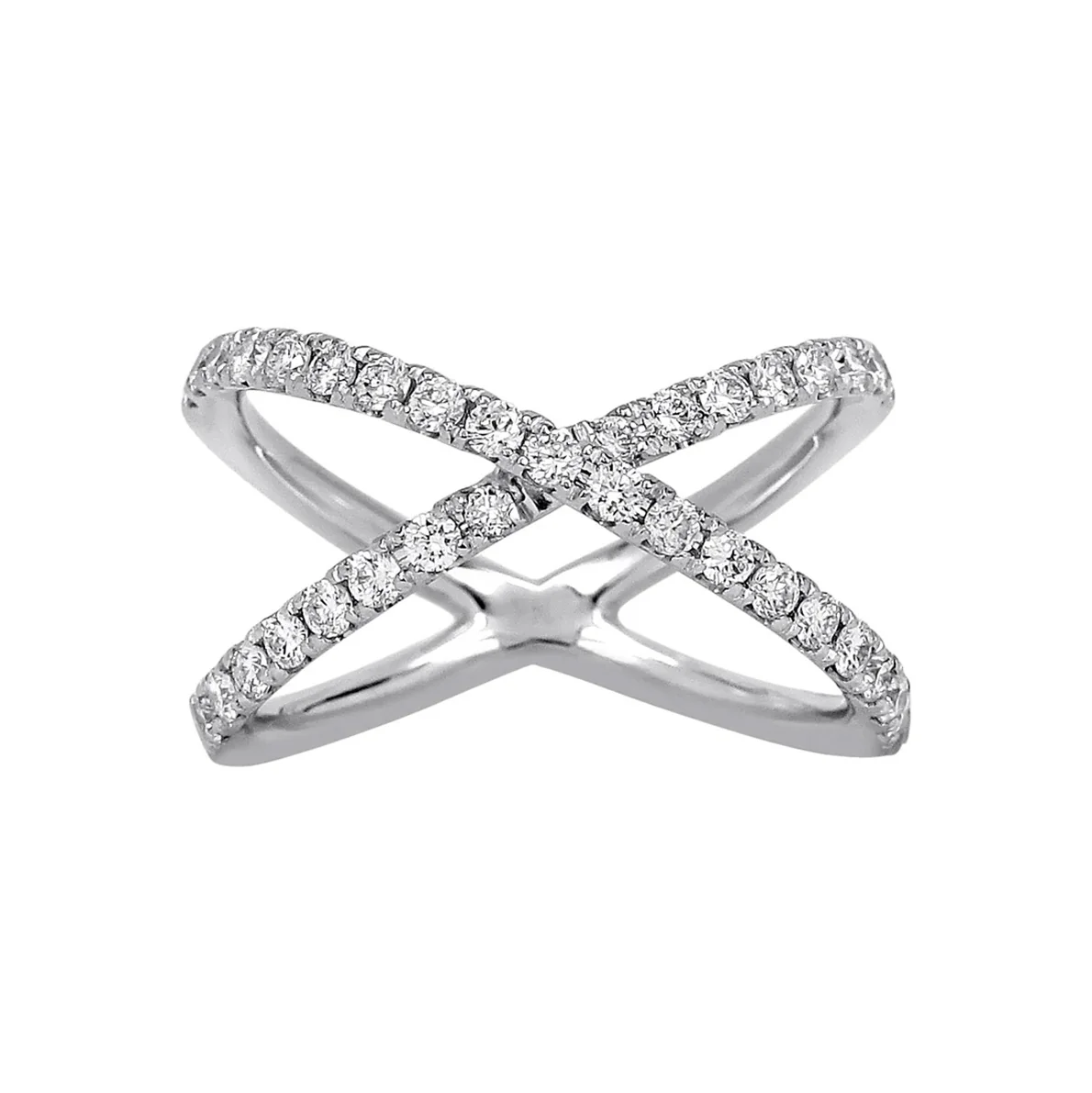 Brown & Co. 18k White Gold Diamond Crossover Ring