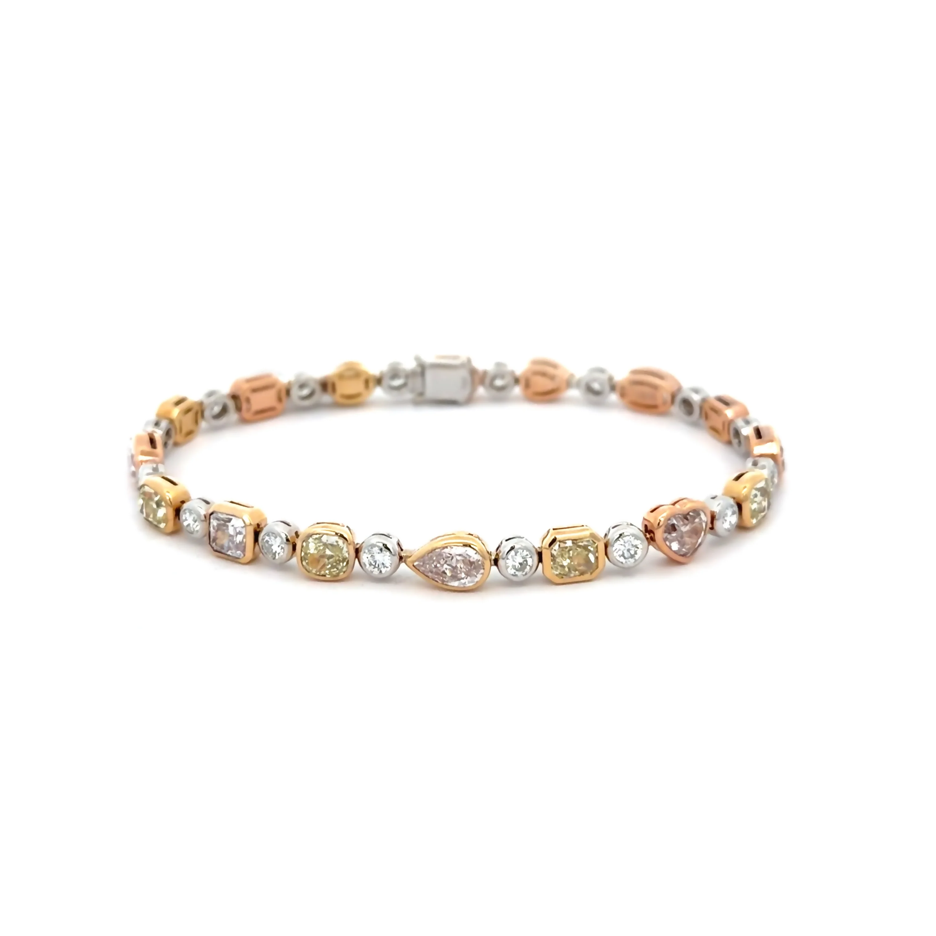 Brown & Co. 18k White & Yellow Gold Multi-Shaped & Color Diamond Bracelet