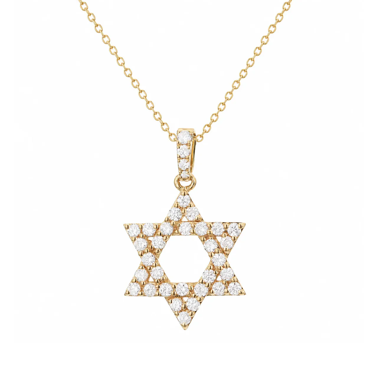 Brown & Co. 18k Yellow Gold 0.50ct Diamond Star Of David Pendant Necklace