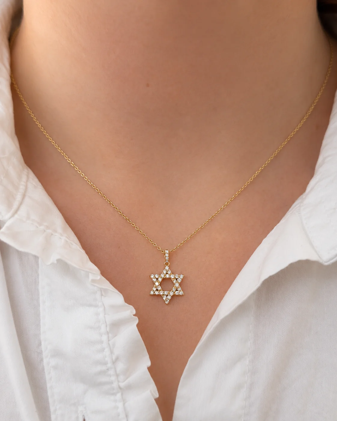 Brown & Co. 18k Yellow Gold 0.50ct Diamond Star Of David Pendant Necklace - Image 2