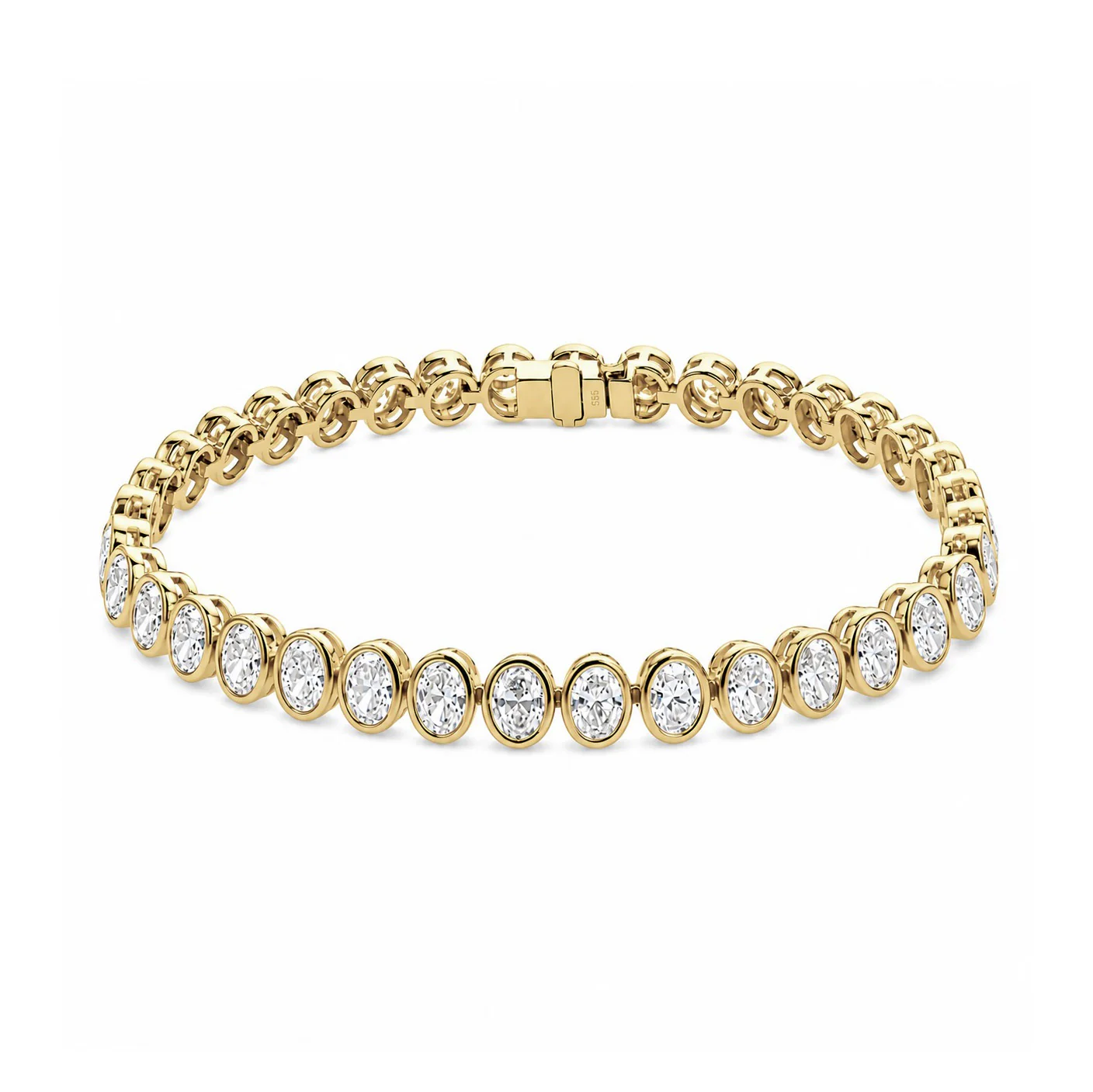 Brown & Co. 18k Yellow Gold 9.50ct Oval Diamond Line Bracelet