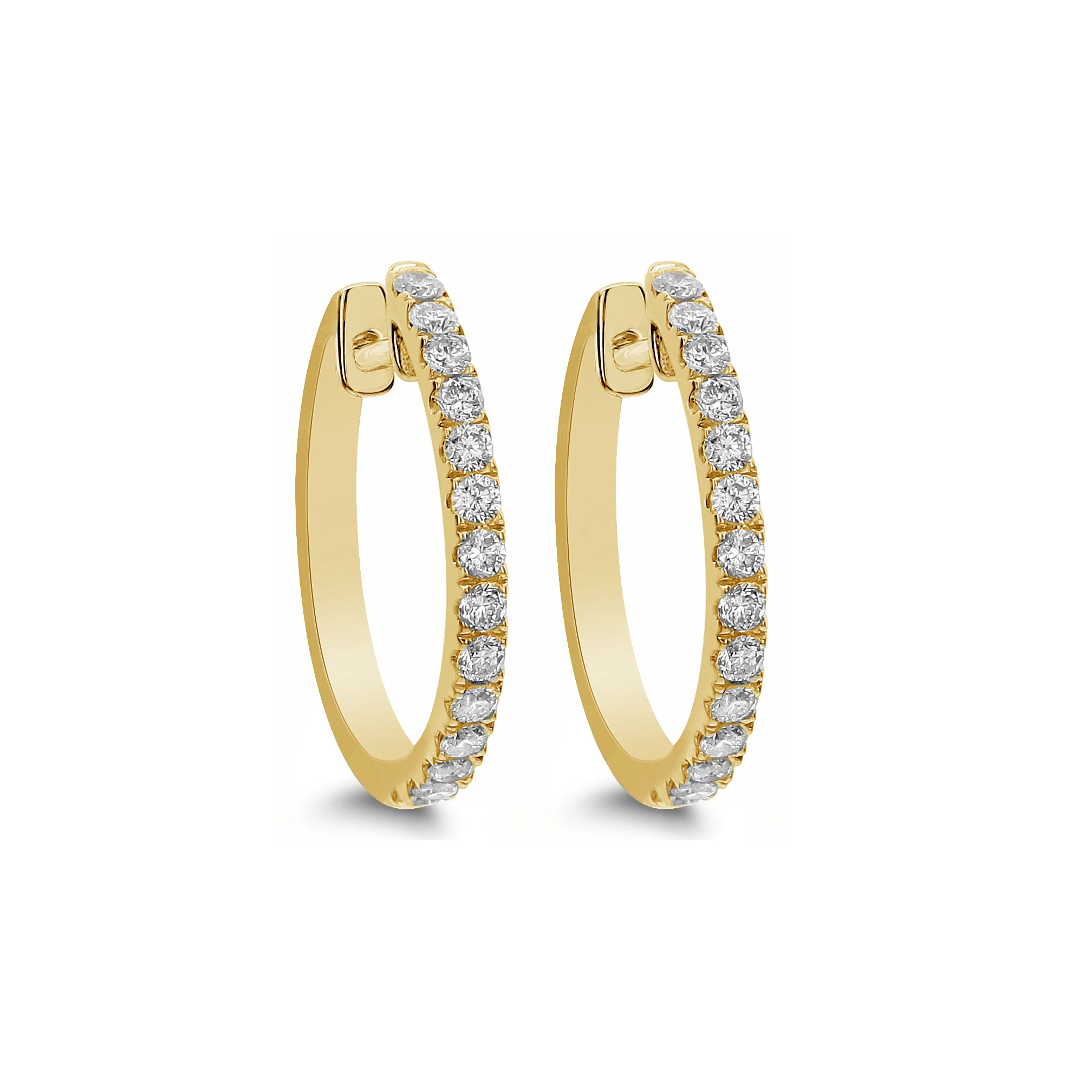 Brown & Co. 18K Yellow Gold Diamond Hoop Earrings