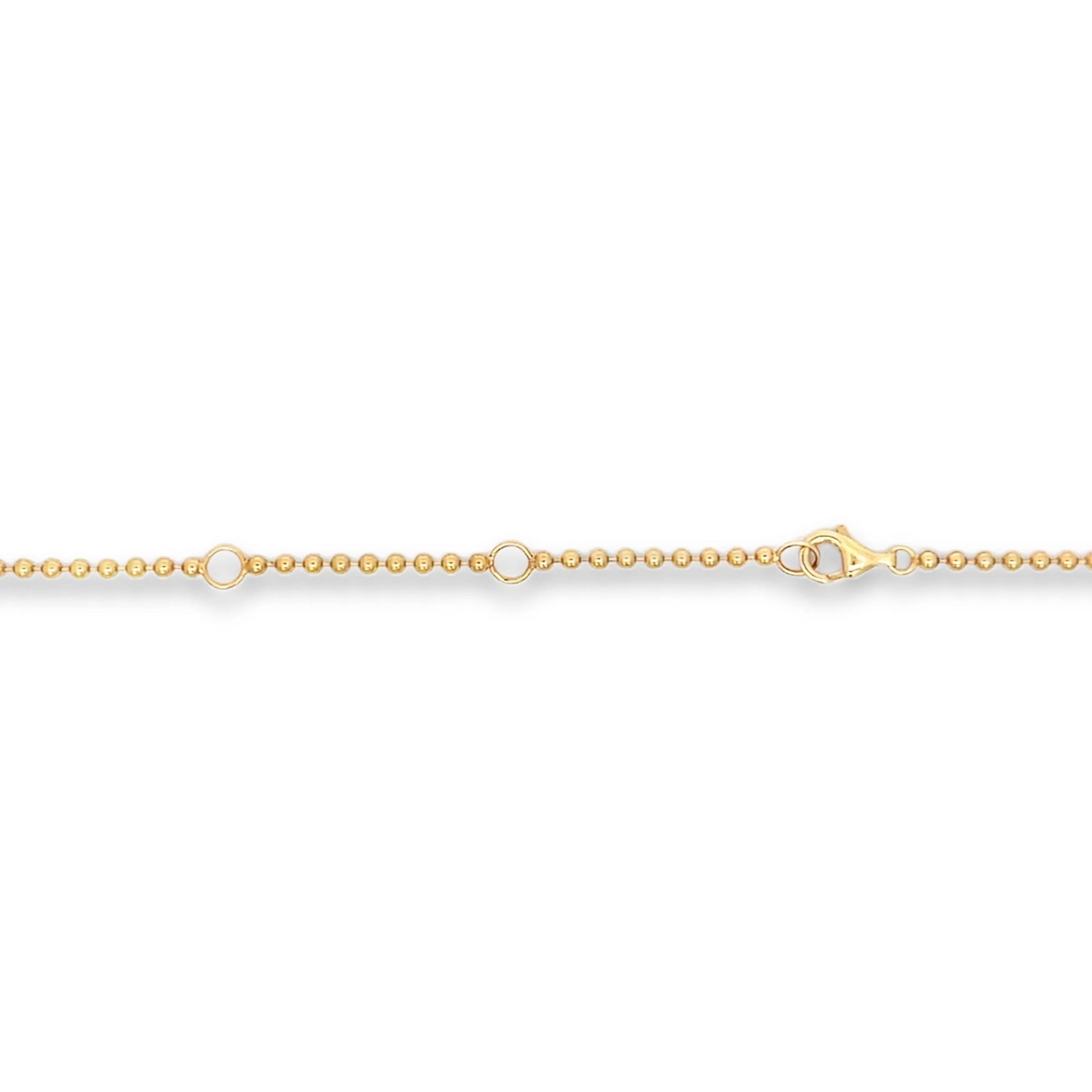 Brown & Co. 18k Yellow Gold Marquise Diamond Bezel Beaded Necklace. - Image 2