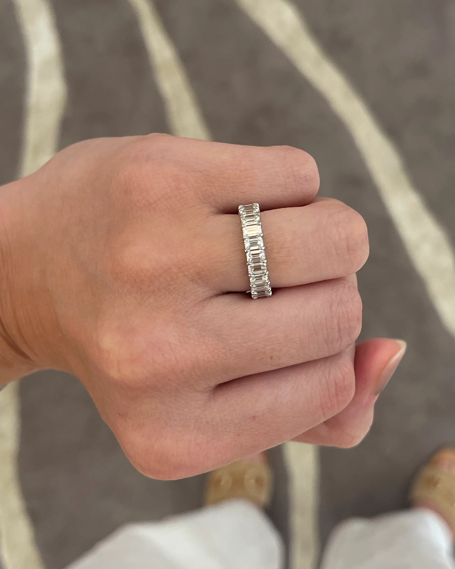 Emerald Cut Diamond Eternity Band, 4.05ctw - Image 3