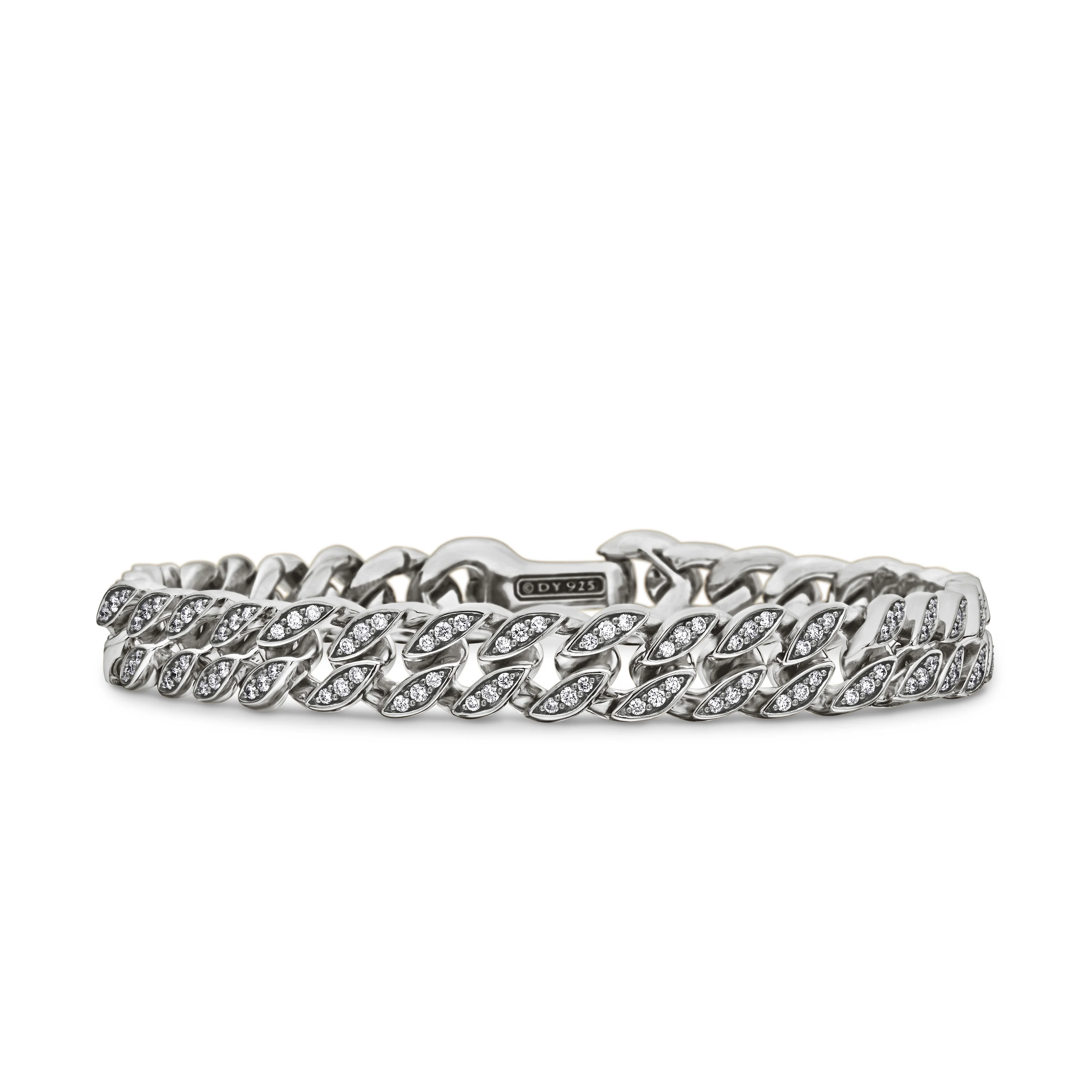David Yurman Curb Chain Bracelet In Sterling Silver With Diamonds, 8mm - Image 2