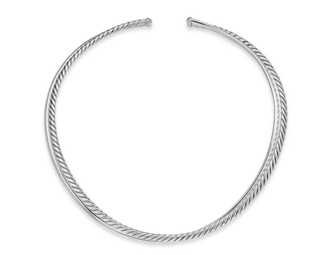 David Yurman Bold Crossover Collar Necklace In Sterling Silver, 10mm