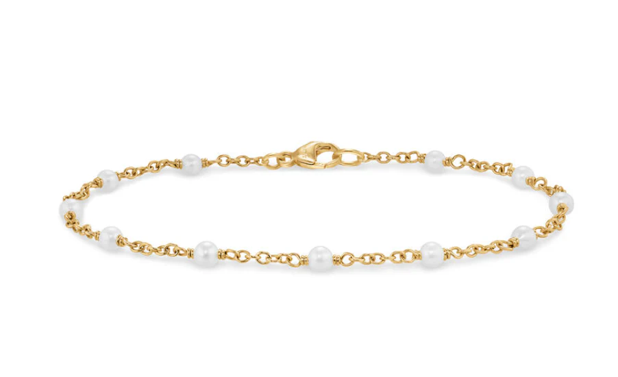 David Yurman Pearl Classics Station Bracelet In 18k Yellow Gold, 3.5mm