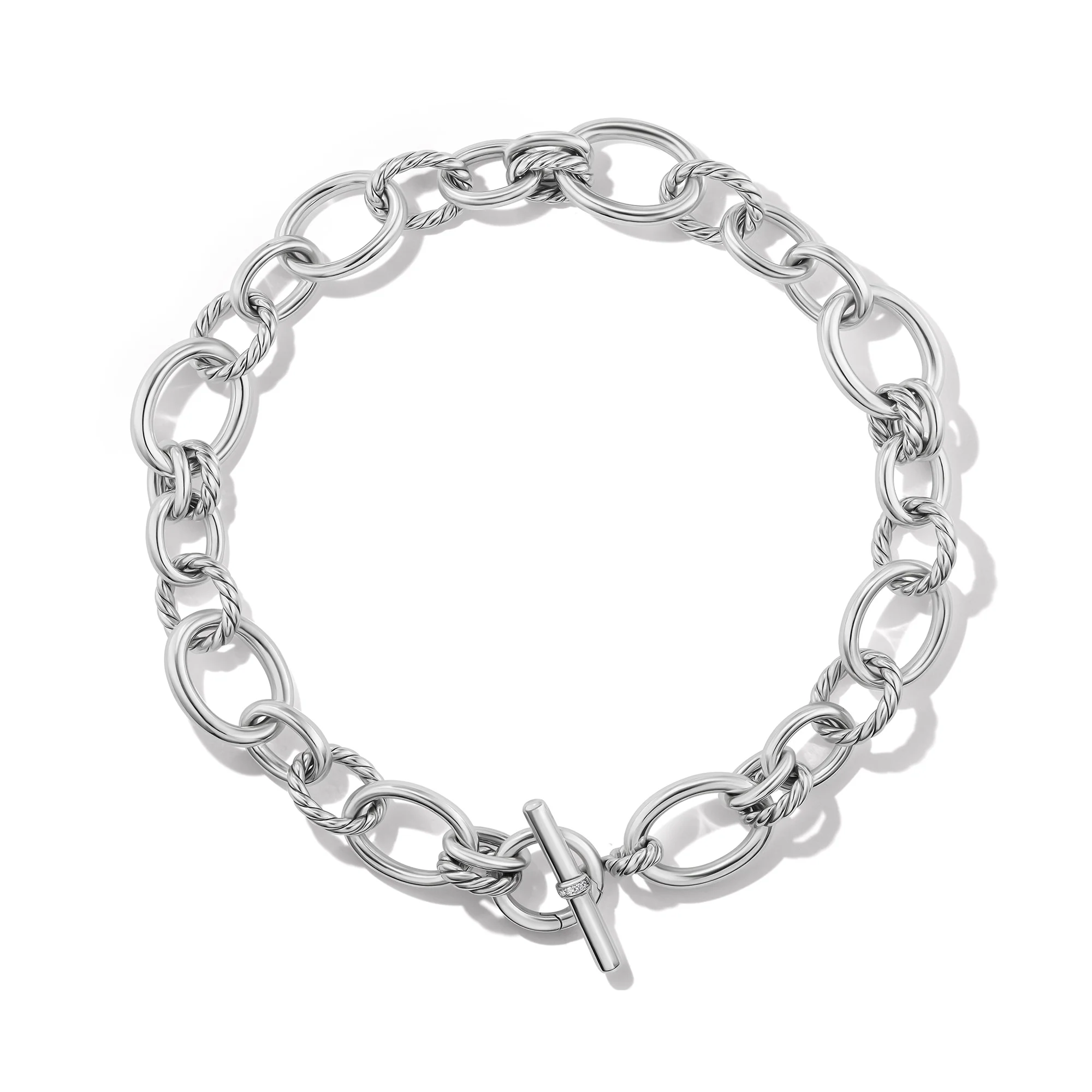 David Yurman Mercer® Chain Necklace In Sterling Silver With Diamonds, 25mm