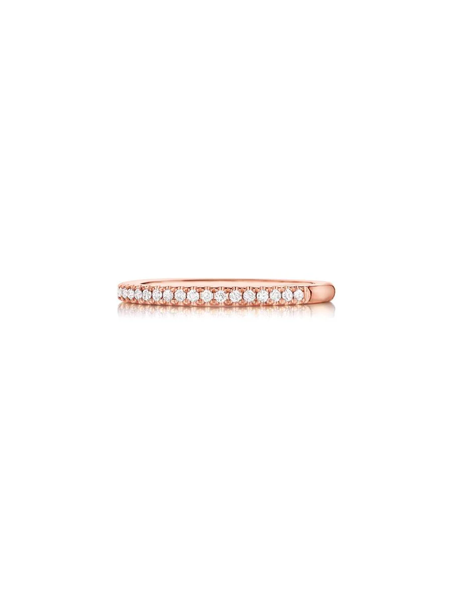 18K Rose Gold 0.15ctw Diamond Band