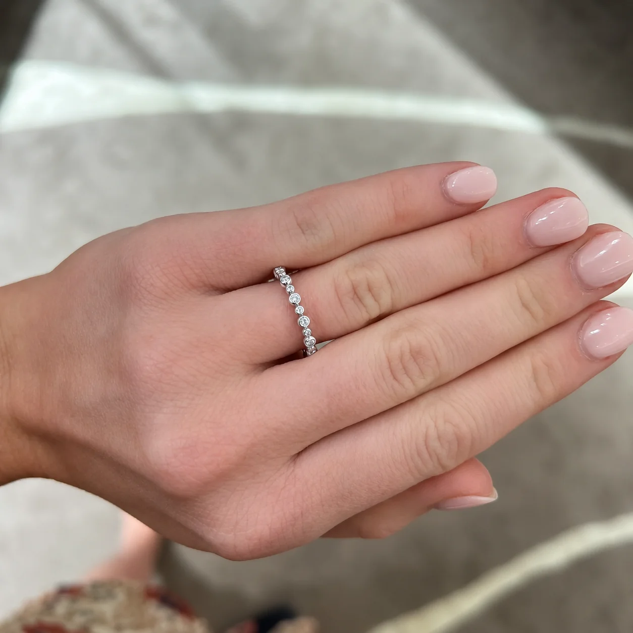 Bezel Set Alternating Round Diamond Band, 0.18ctw - Image 3