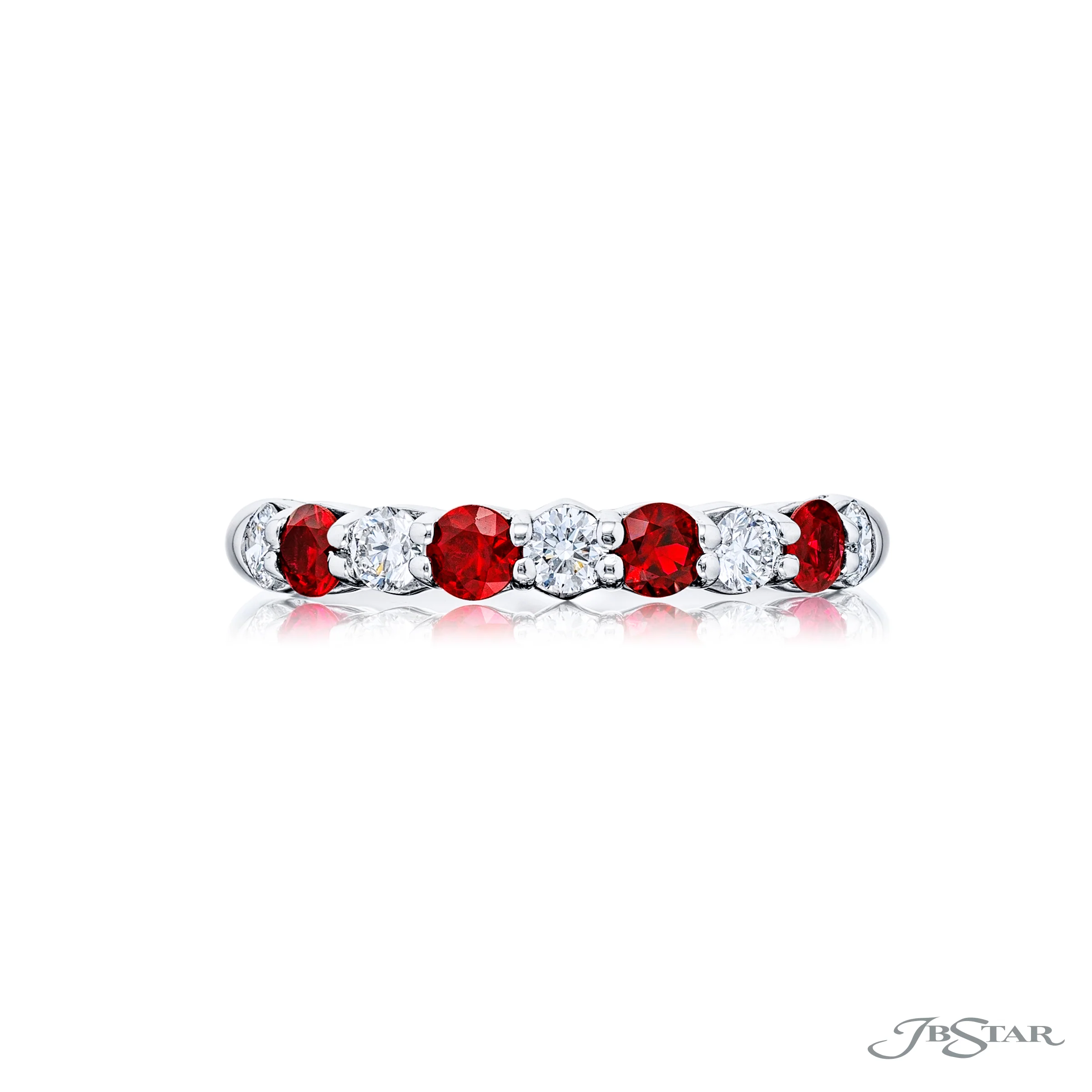 Jb Star Platinum Diamond & Colored Gemstone Band