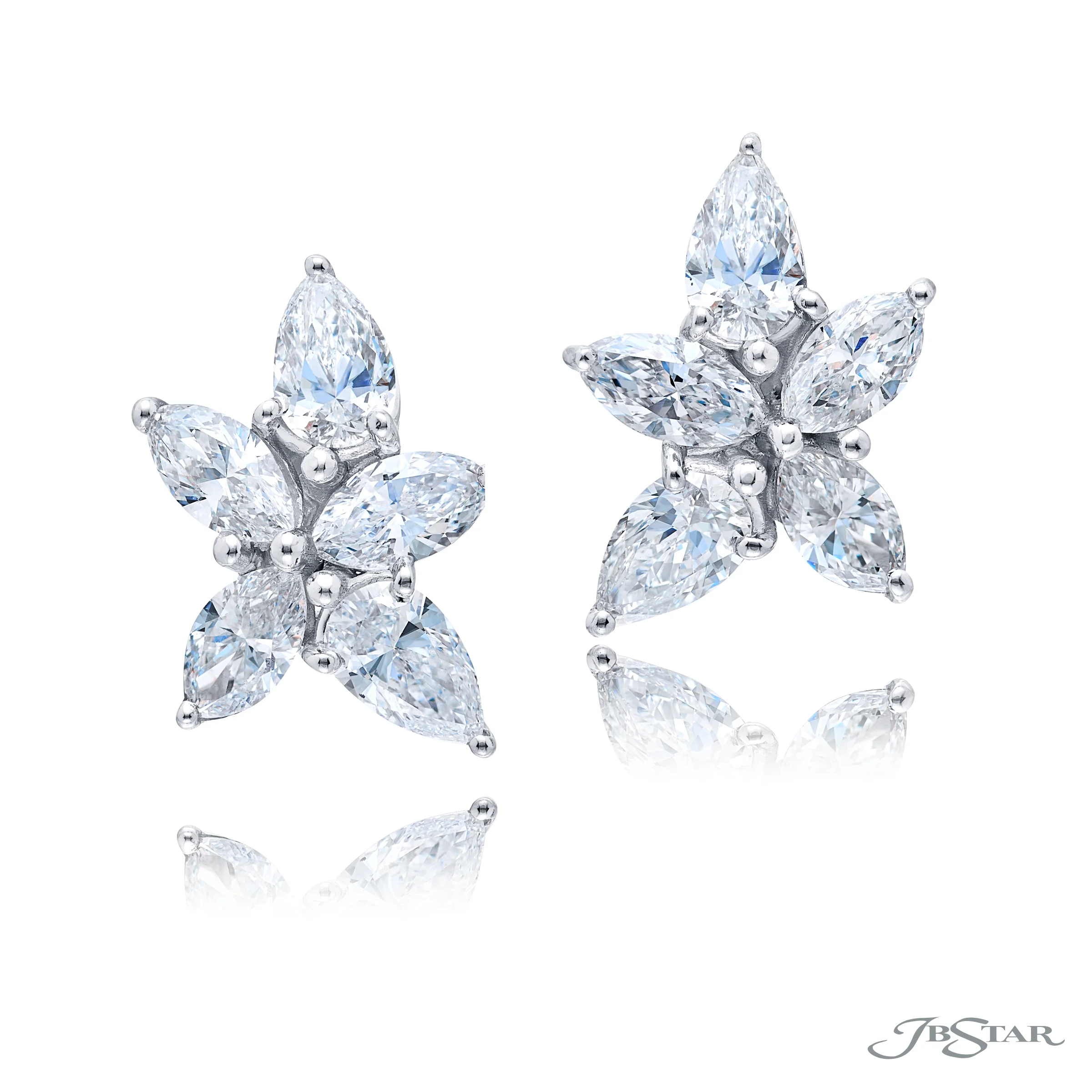 Jb Star Platinum Diamond Earrings