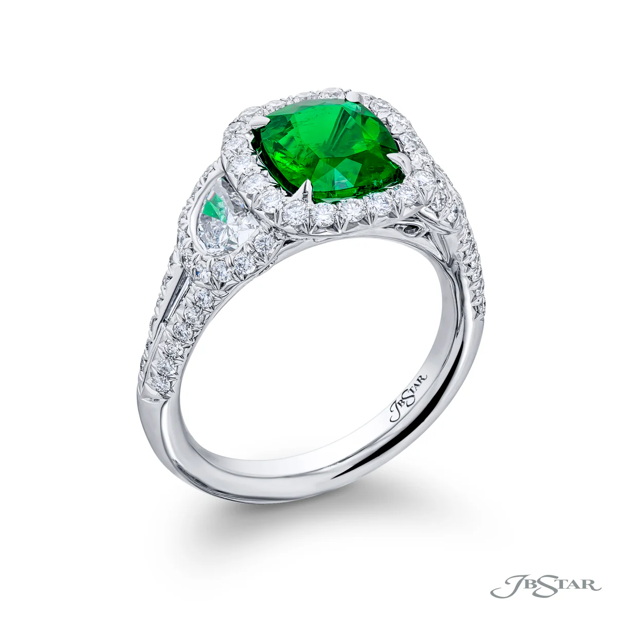 JB Star Platinum, Emerald, & Diamond Ring