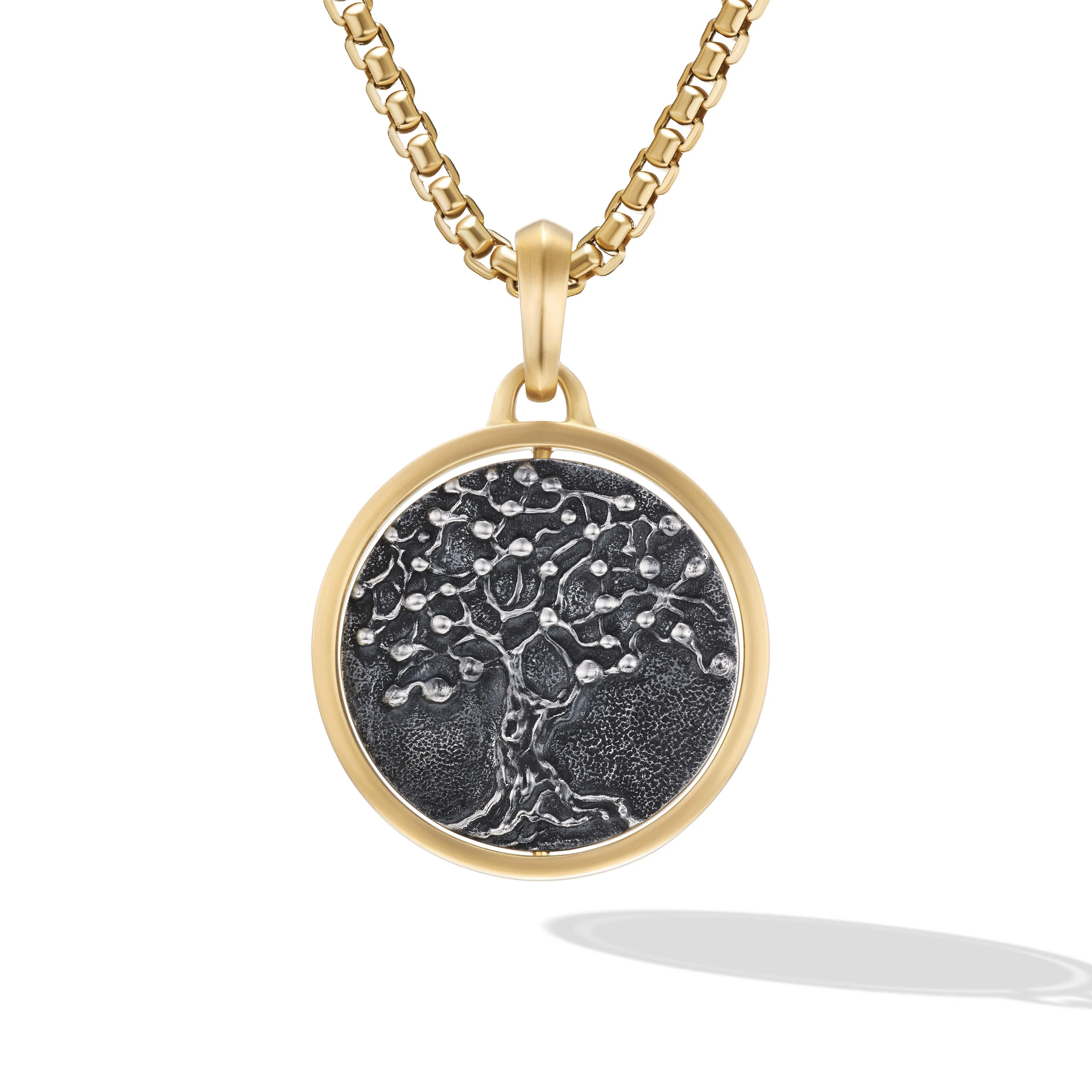 David Yurman Life And Death Duality Amulet In Sterling Silver With 18k Yellow Gold, 30mm