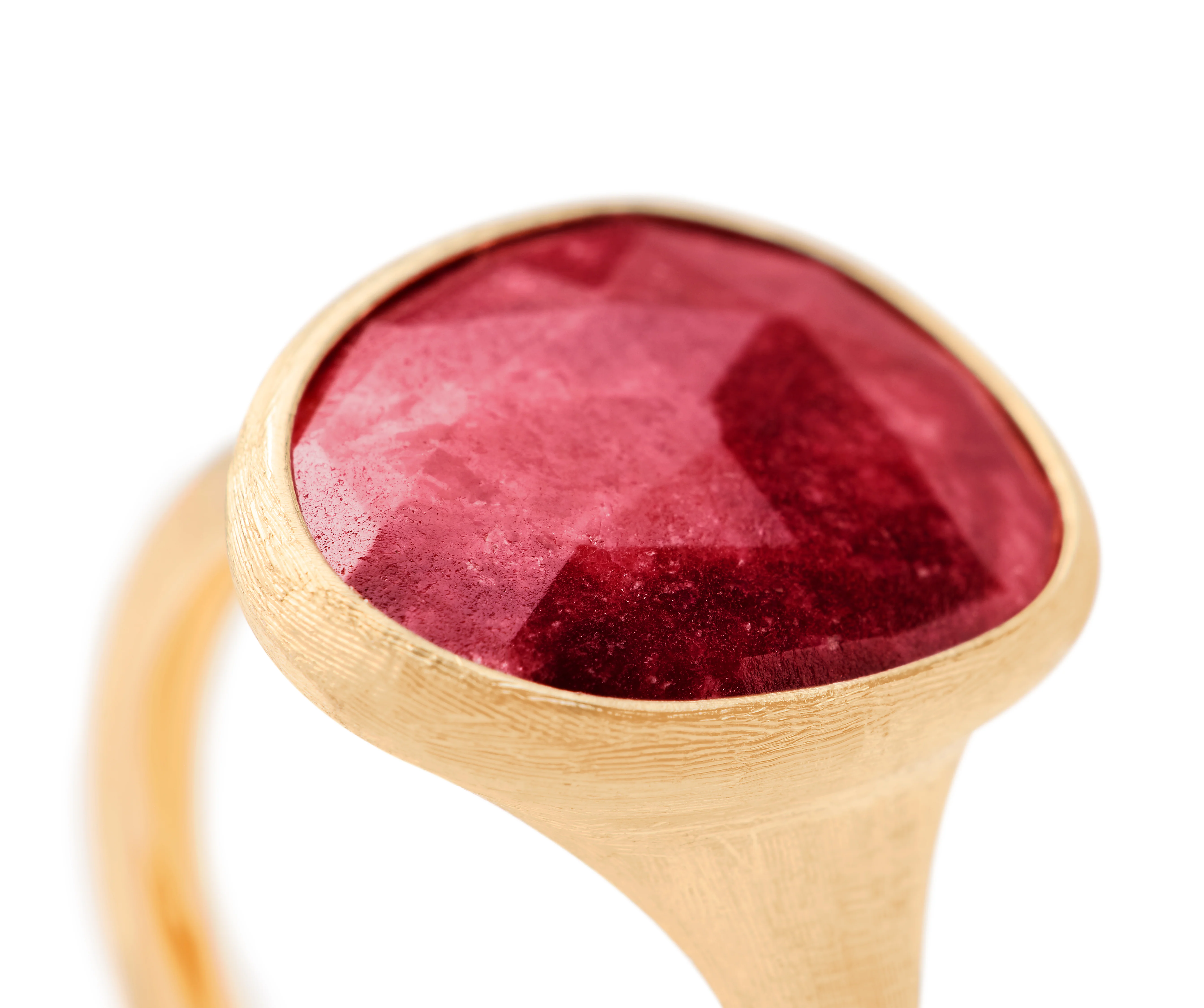 18k Yellow Gold Lunaria Thulite Ring - Image 2