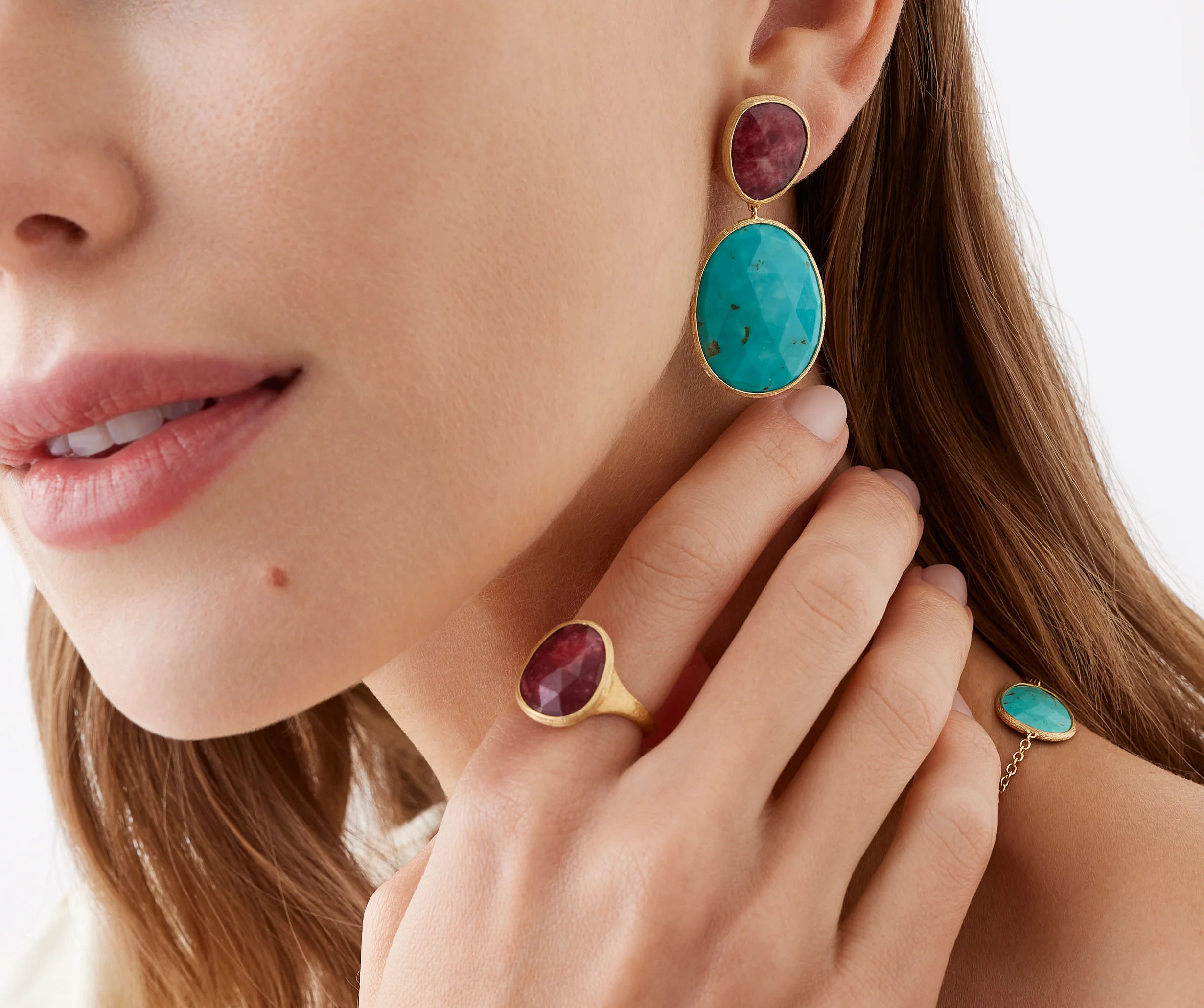 18k Yellow Gold Lunaria Thulite Ring - Image 3