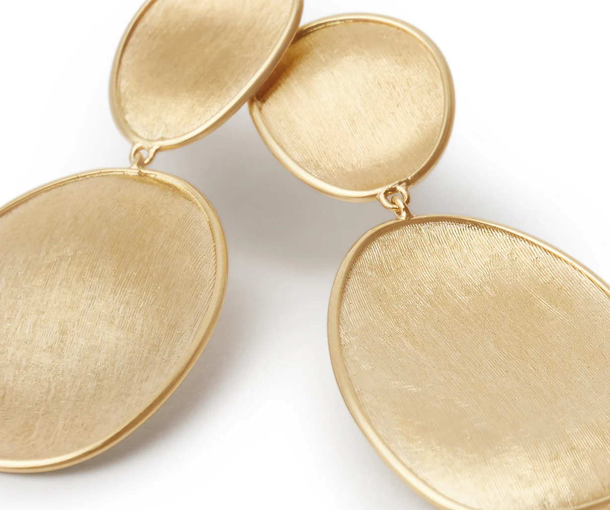 18K Yellow Gold Lunaria Petal Drop Earrings - Image 2