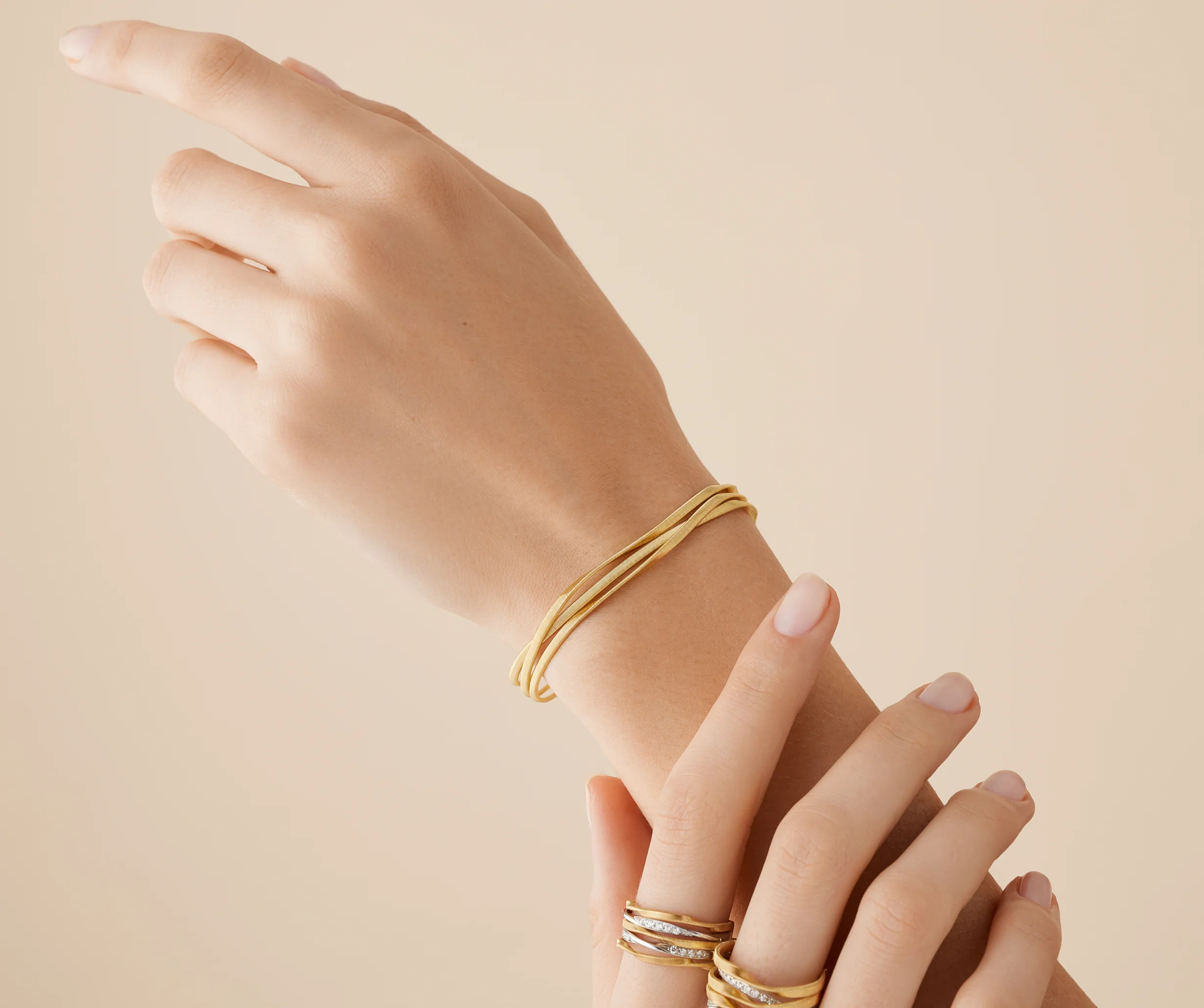 18k Yellow Gold Marrakech Three Strand Twisted Coil Bracelet - Image 3