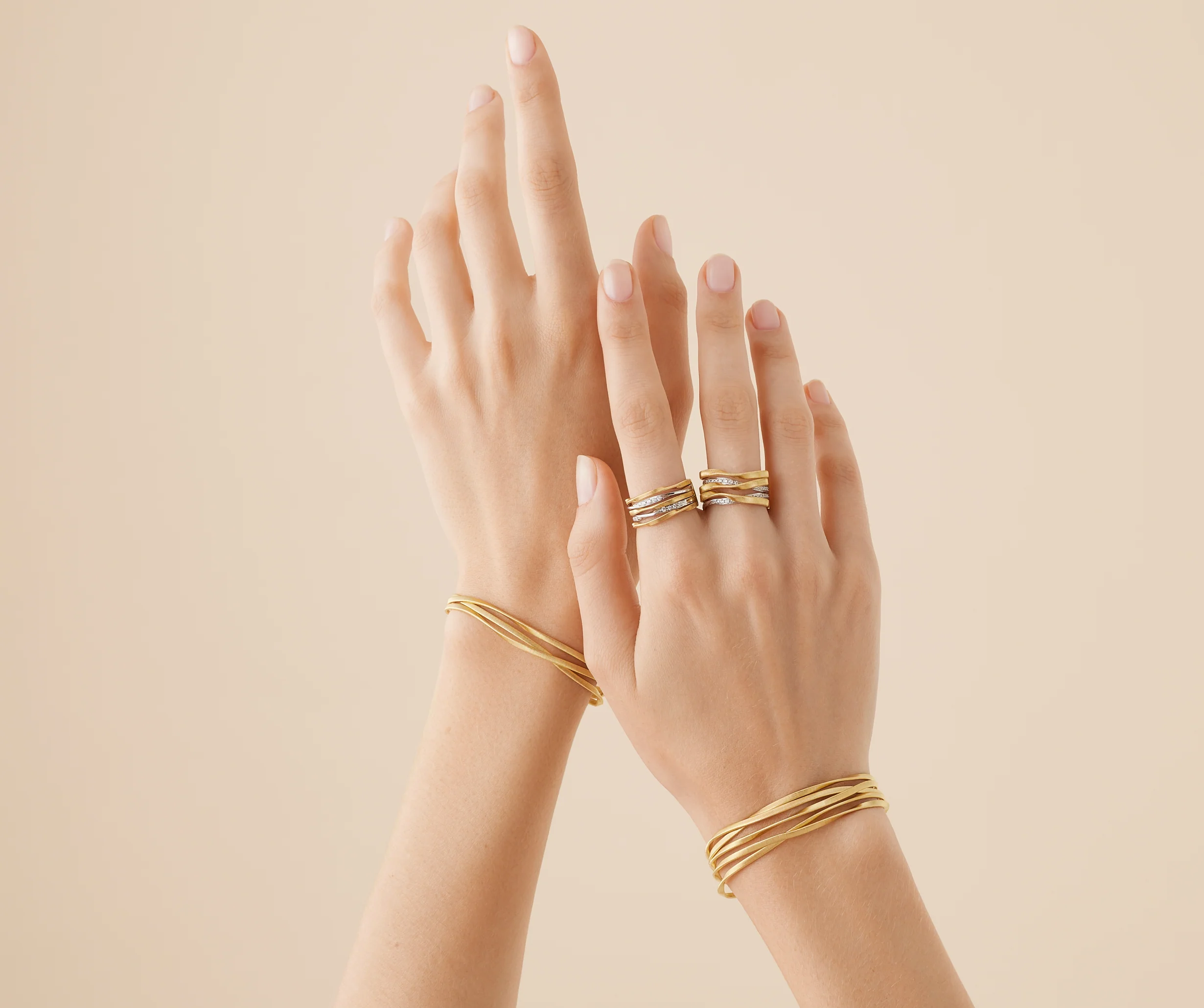 18k Yellow Gold Marrakech Three Strand Twisted Coil Bracelet - Image 4