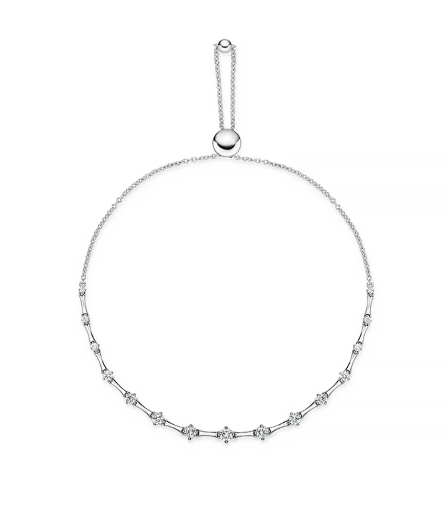 Diamond Station Bolo Bracelet, 0.55ctw