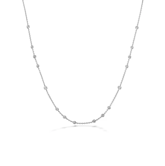 Memoire 18k White Gold Diamond By The Yard Necklace