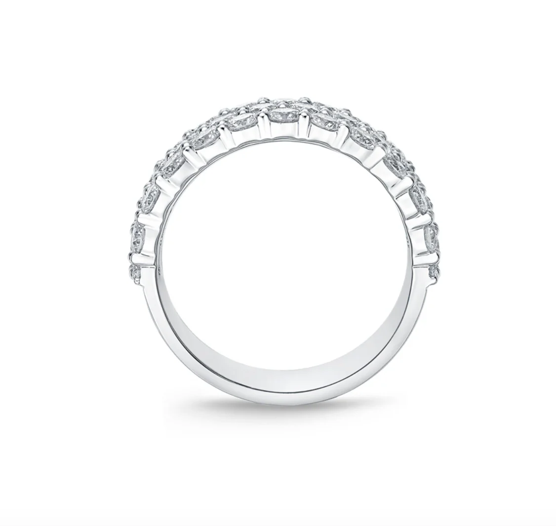 Memoire 18k White Gold Round Diamond Band - Image 3