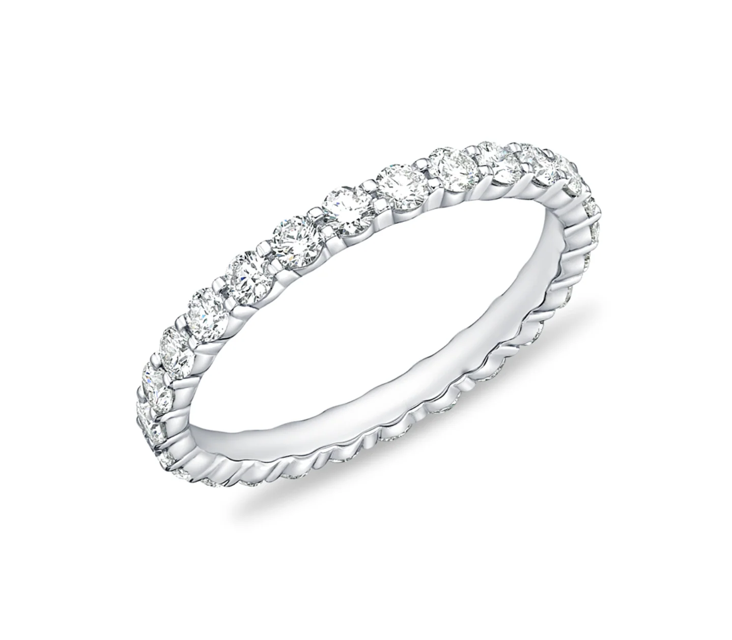 Memoire Platinum Petite Prong Diamond Eternity Band